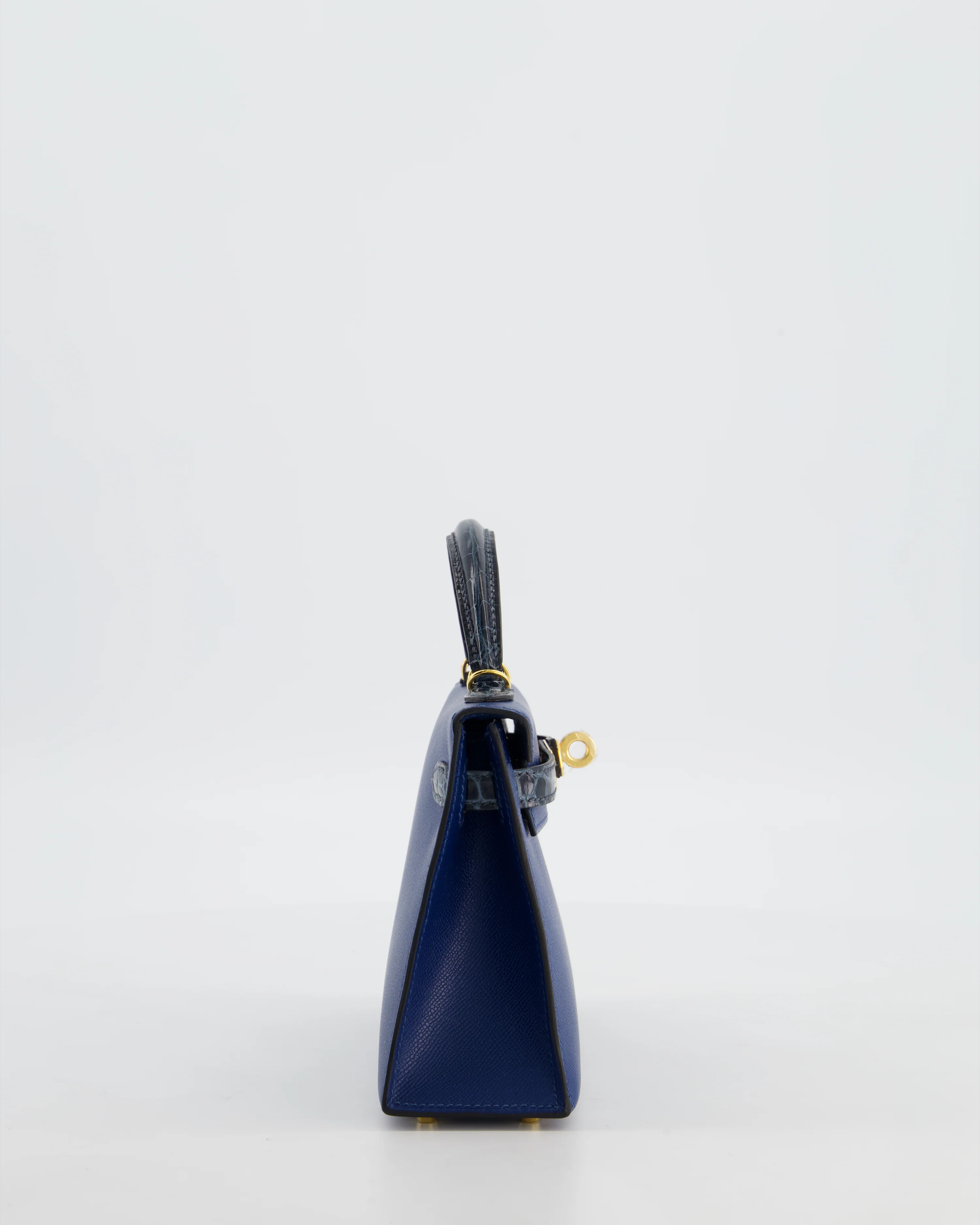*HOT & RARE* Hermès Mini Kelly II 20cm Touch Bag in Deep Blue Madame and Bleu Baltique Alligator Leather with Gold Hardware - Image 5
