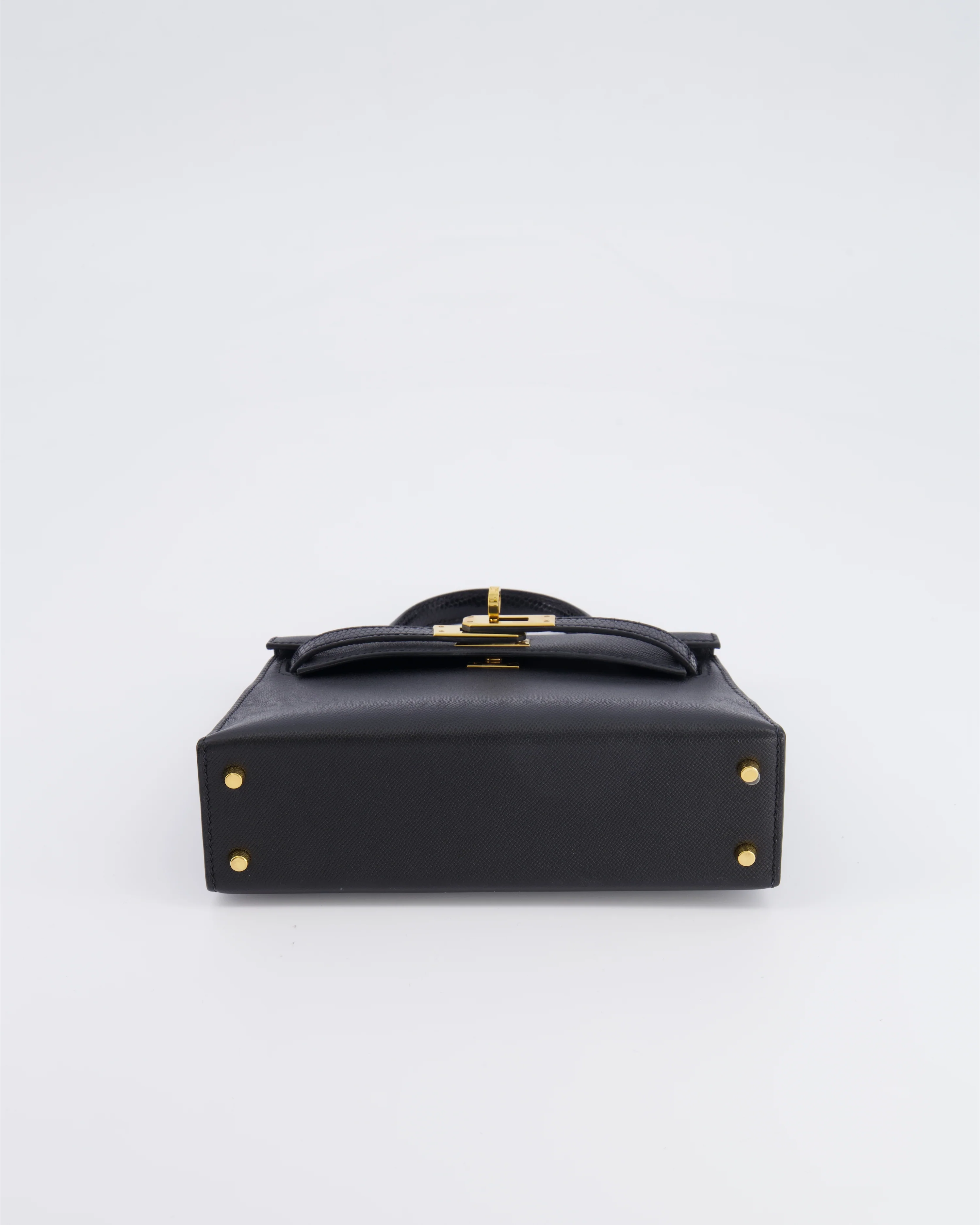 Hermès Mini Kelly II 20cm Touch Bag in Noir Madame and Lizard Leather with Gold Hardware - Image 18