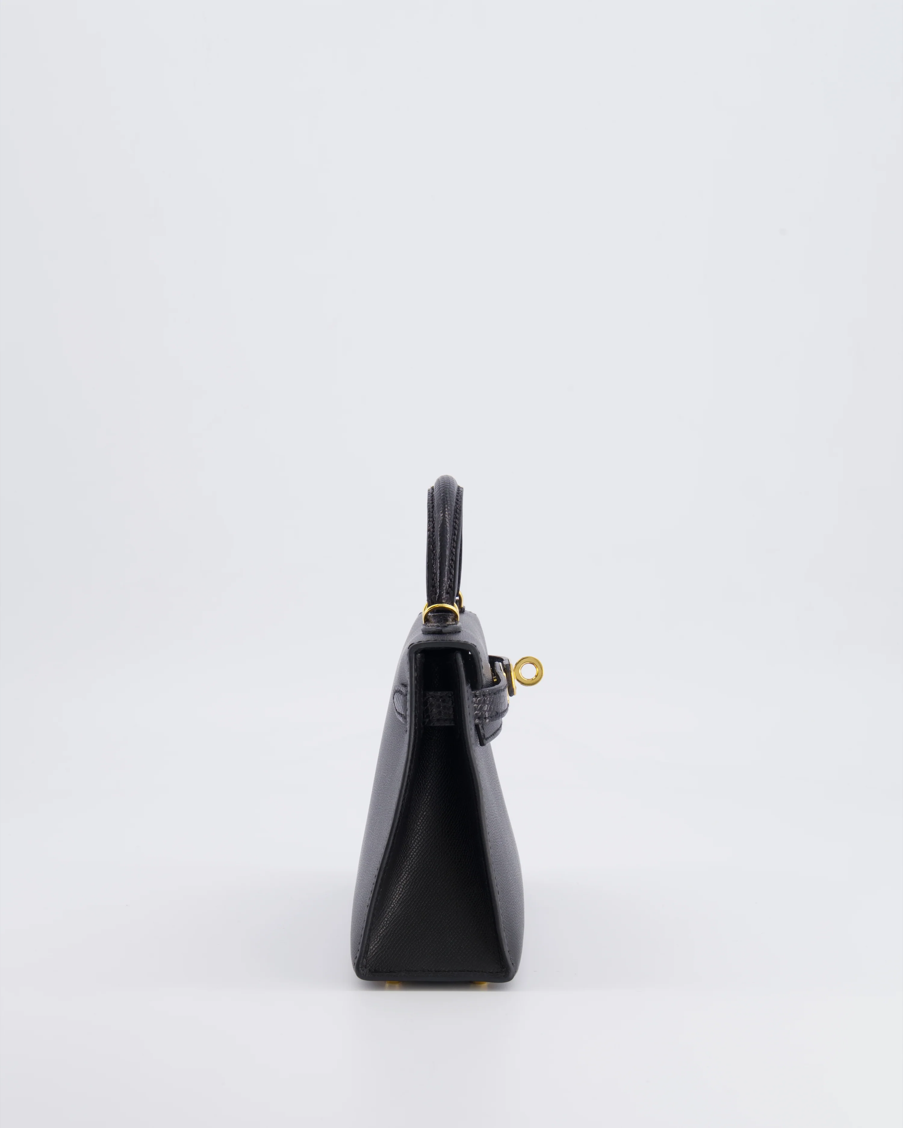 Hermès Mini Kelly II 20cm Touch Bag in Noir Madame and Lizard Leather with Gold Hardware - Image 5