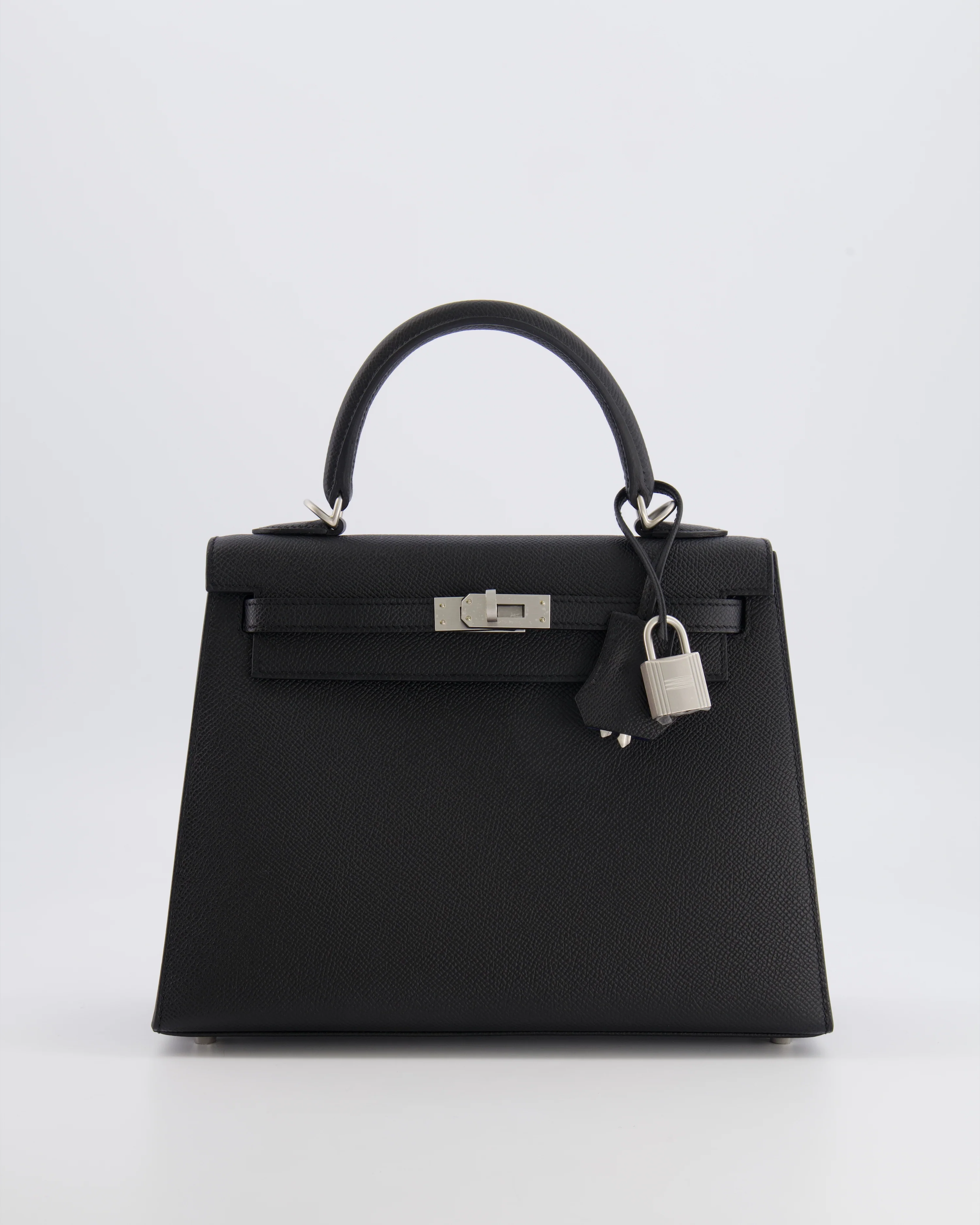 Hermès HSS Kelly 25 Sellier Bag in Noir Epsom Leather and Bleu Zellige Interior with Brushed Palladium Hardware&nbsp; - Image 3