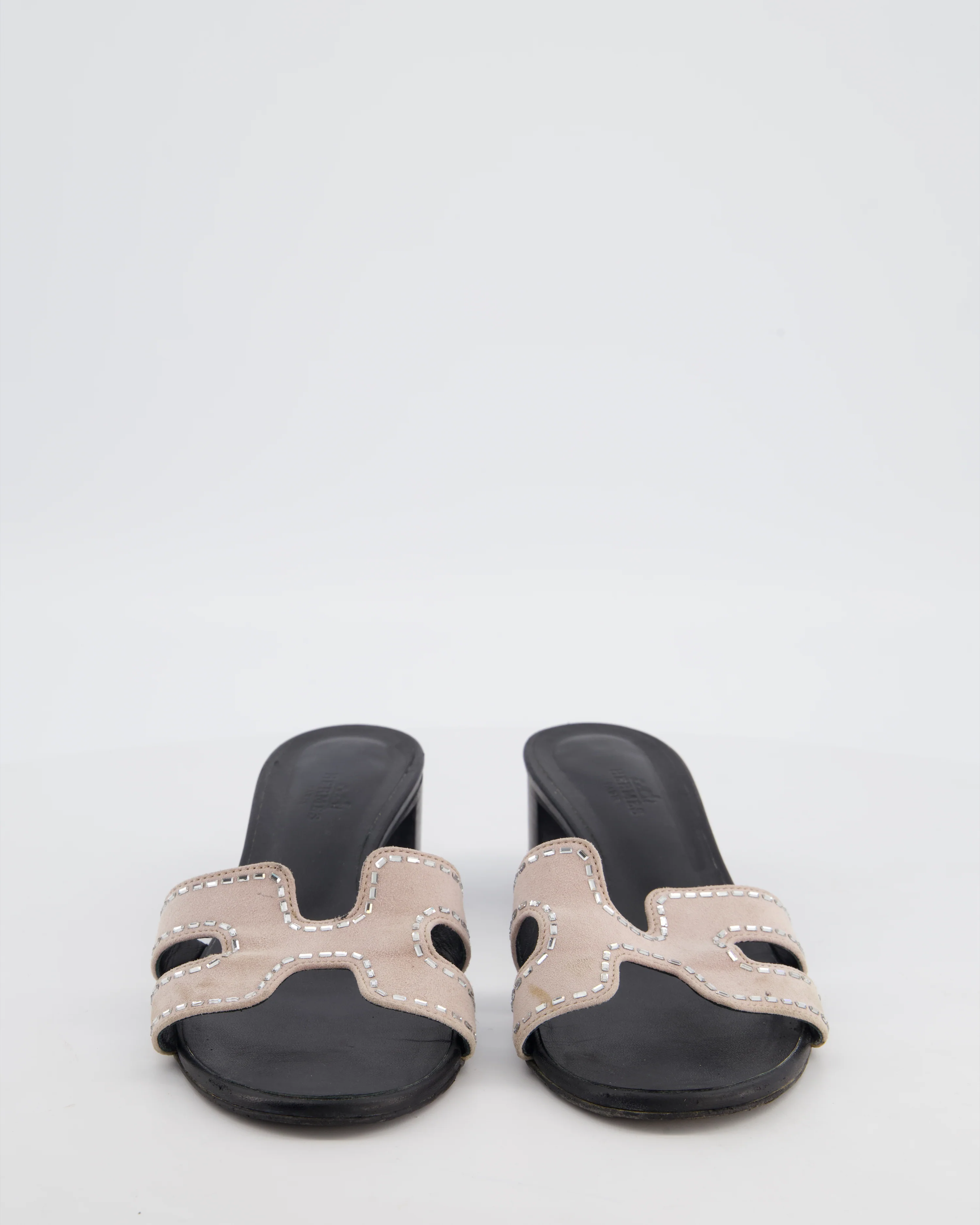 Hermès Oasis Suede Sandals in Light Pink Size EU 38 - Image 4