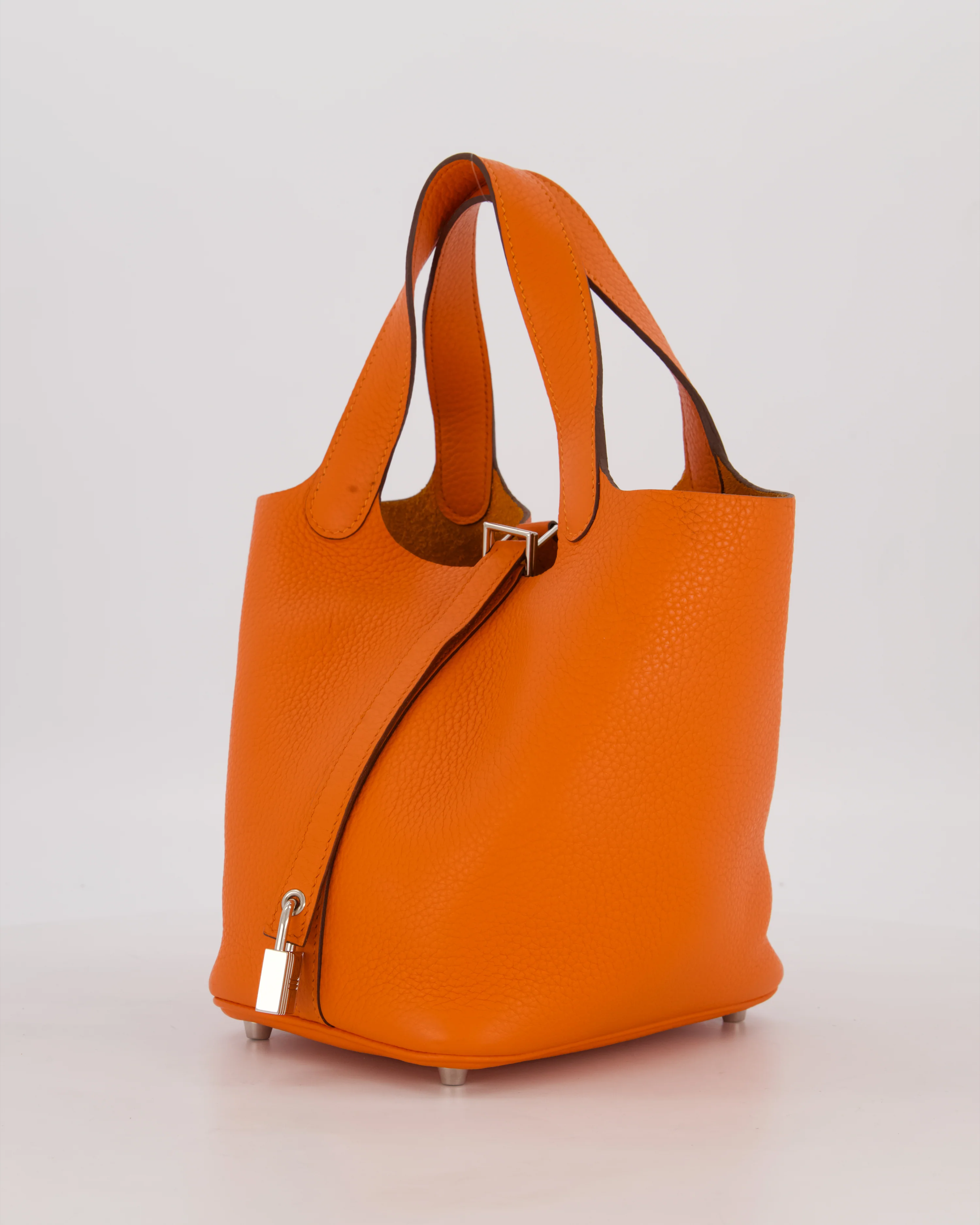 Hermès Picotin 18 Lock Bag in Feu Taurillon Clemence Leather with Palladium Hardware - Image 8