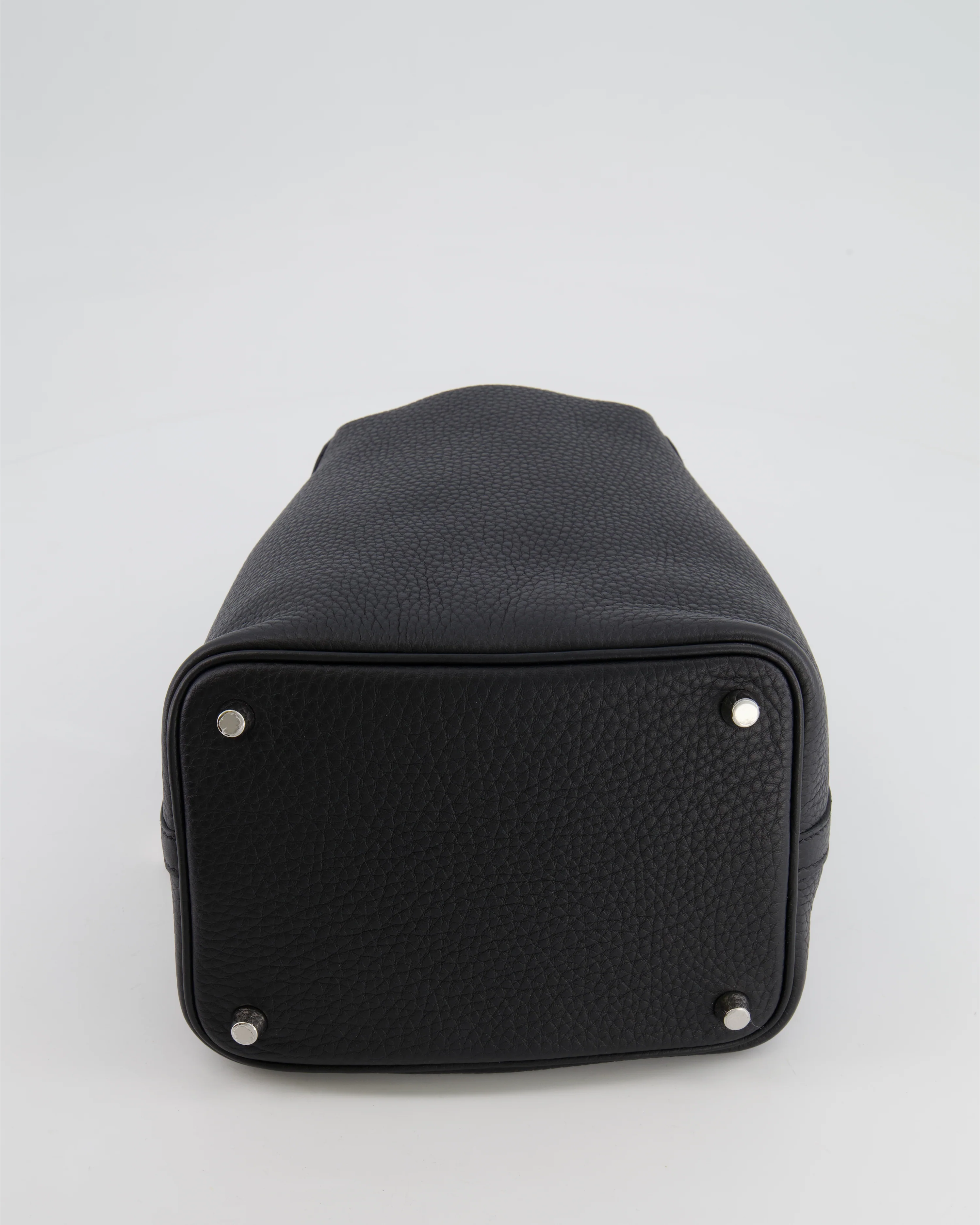 Hermes Picotin 18cm Lock Bag in Noir Clemence Leather with Palladium Hardware - Image 15