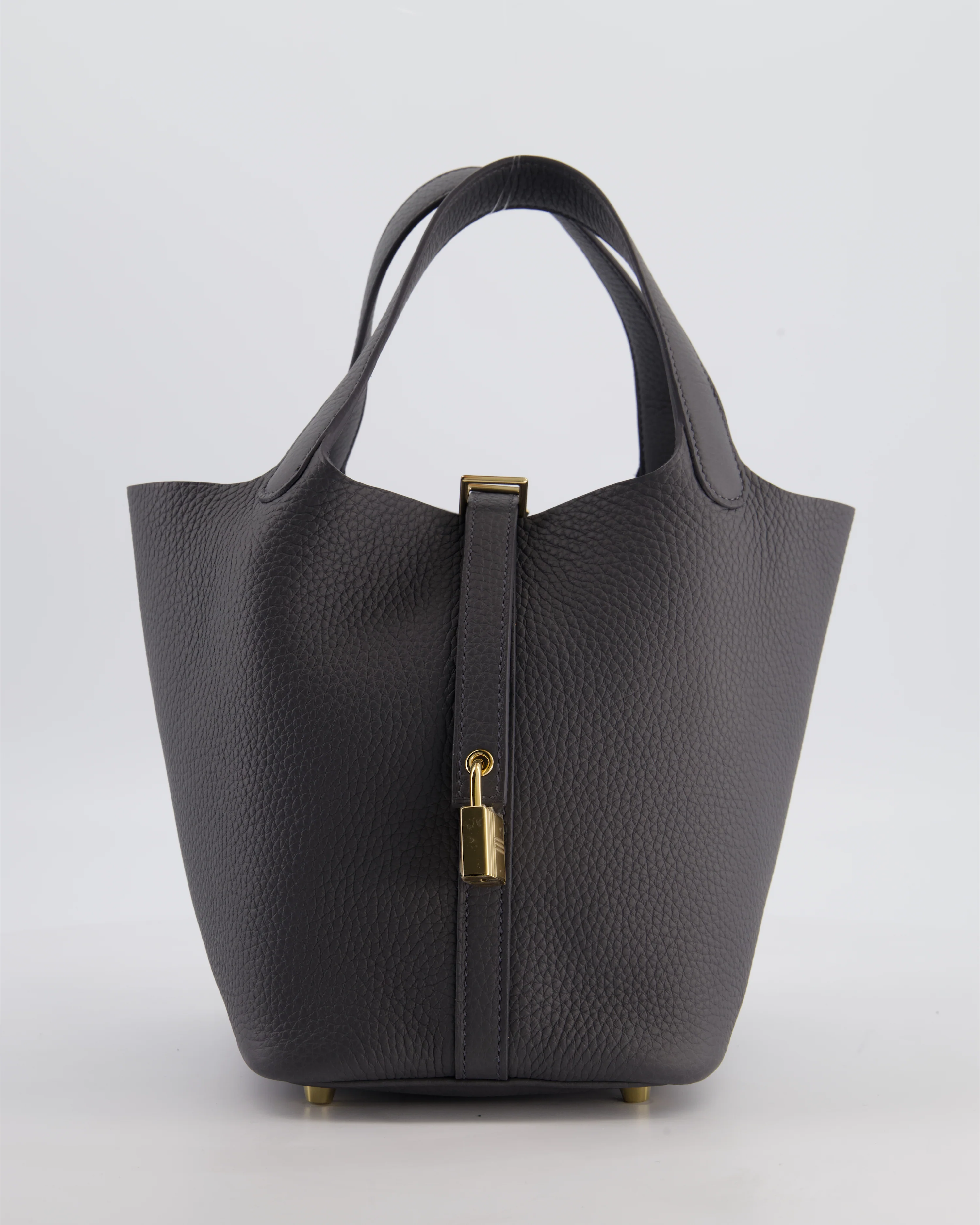 Hermès Picotin Lock 18 Bag in Ardoise Clemence Leather with Permabrass Hardware