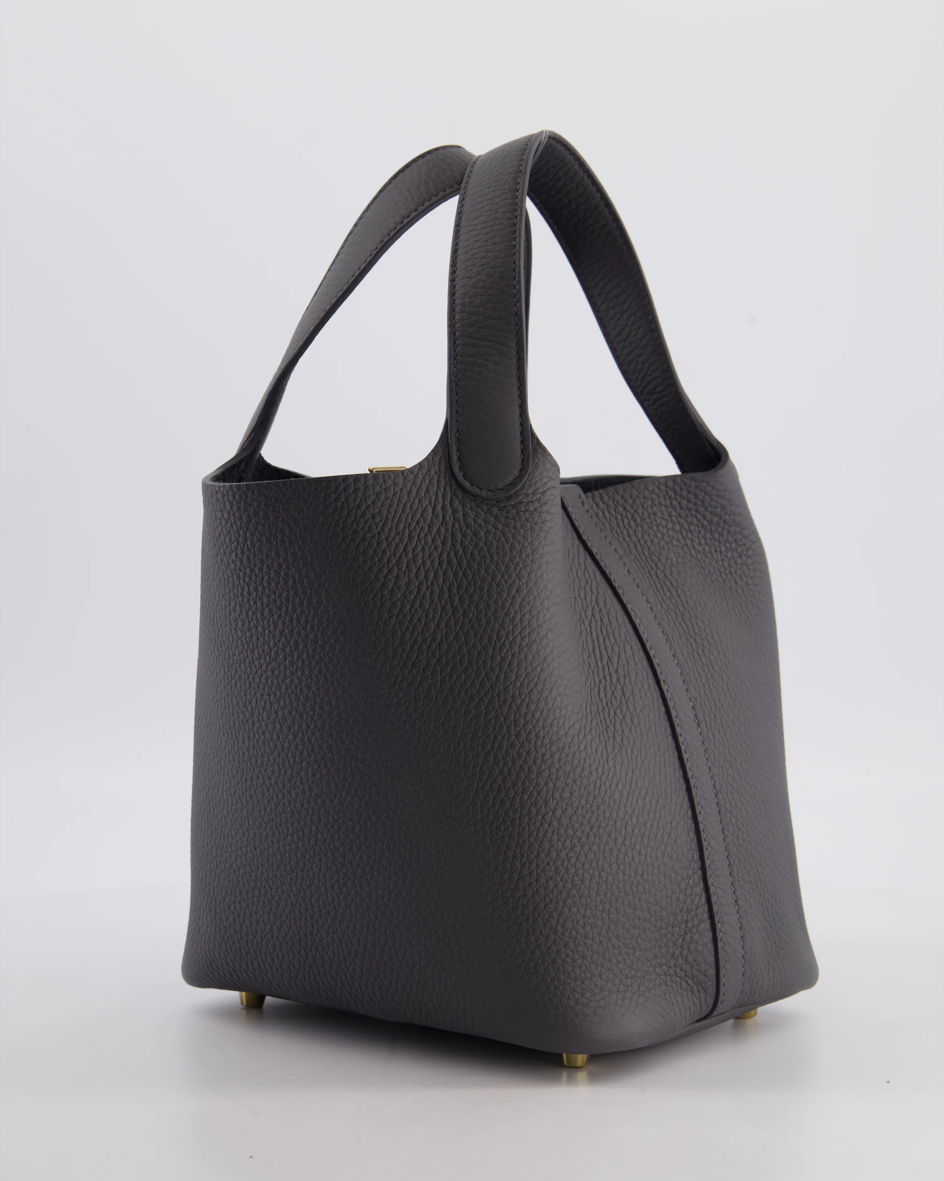 Hermès Picotin Lock 18 Bag in Ardoise Clemence Leather with Permabrass Hardware - Image 6