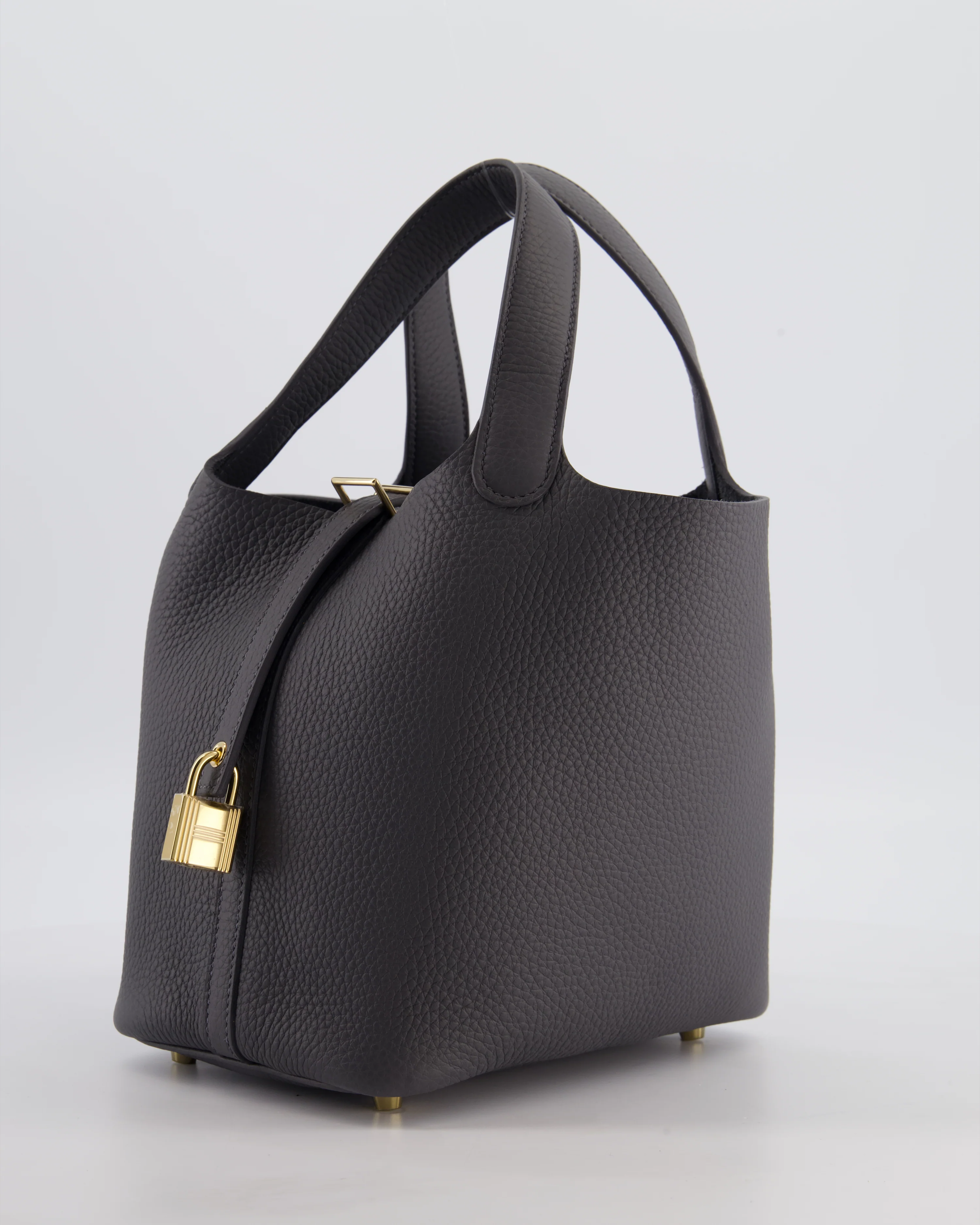 Hermès Picotin Lock 18 Bag in Ardoise Clemence Leather with Permabrass Hardware - Image 8