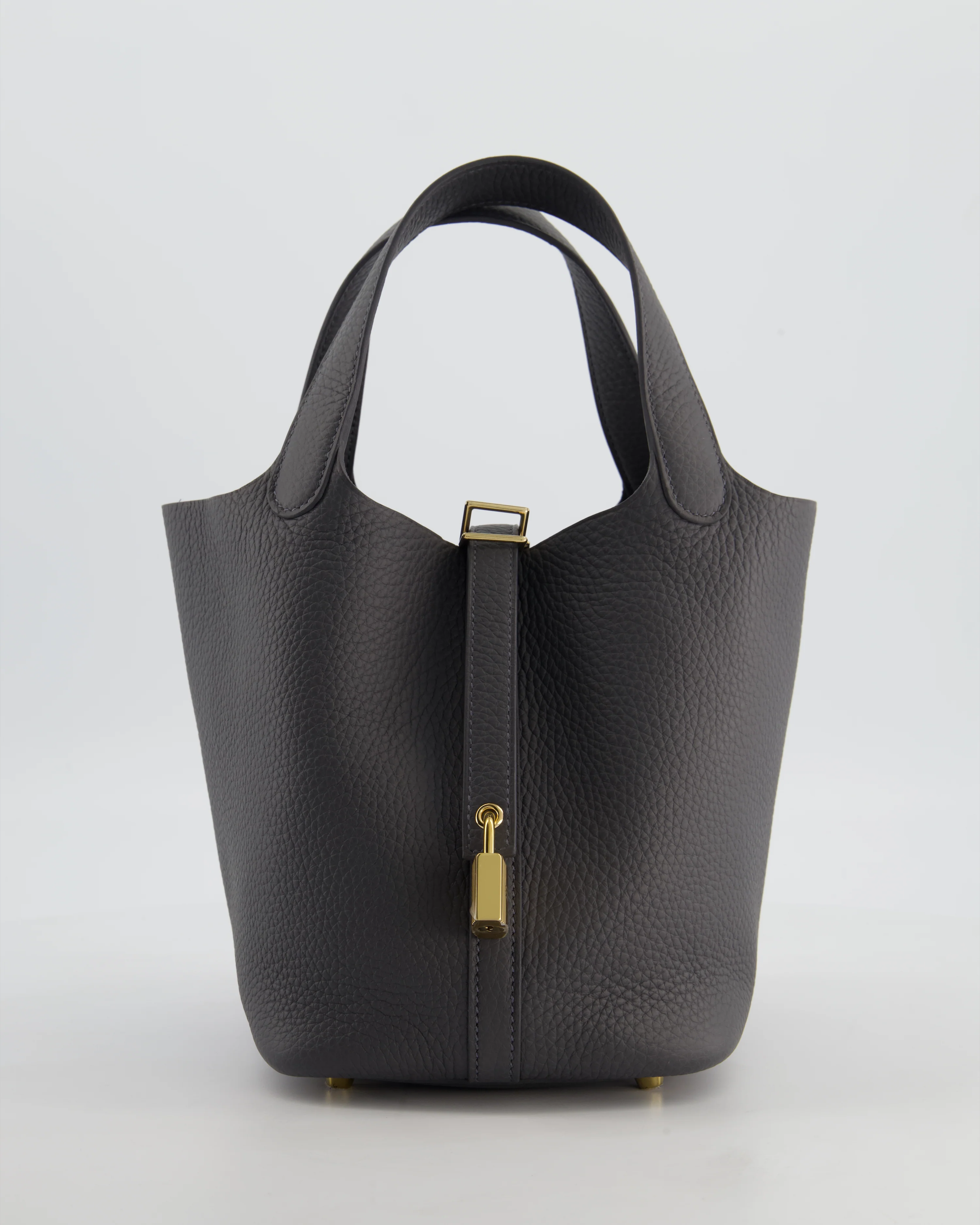 Hermès Picotin Lock 18 Bag in Ardoise Clemence Leather with Permabrass Hardware