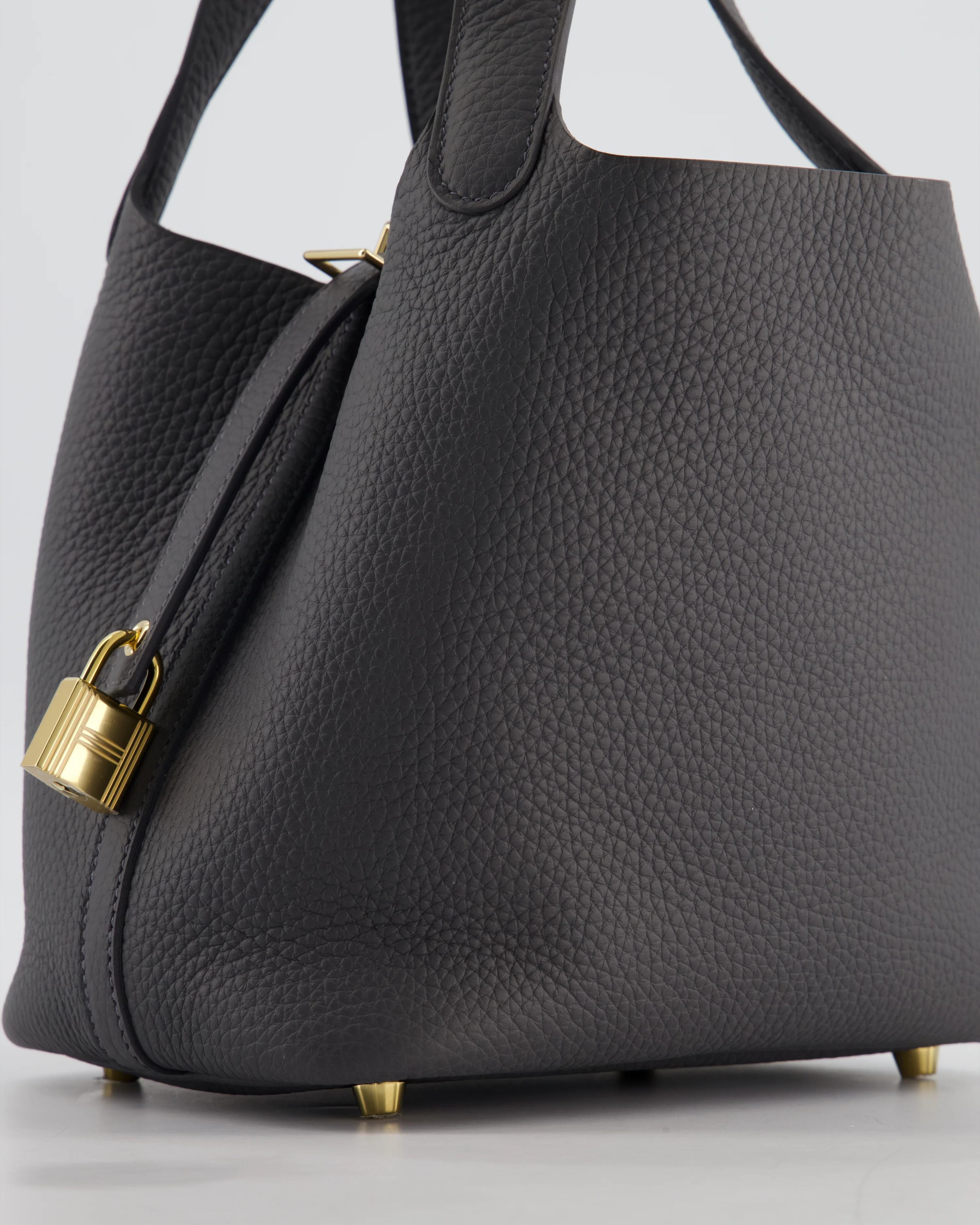 Hermès Picotin Lock 18 Bag in Ardoise Clemence Leather with Permabrass Hardware - Image 10