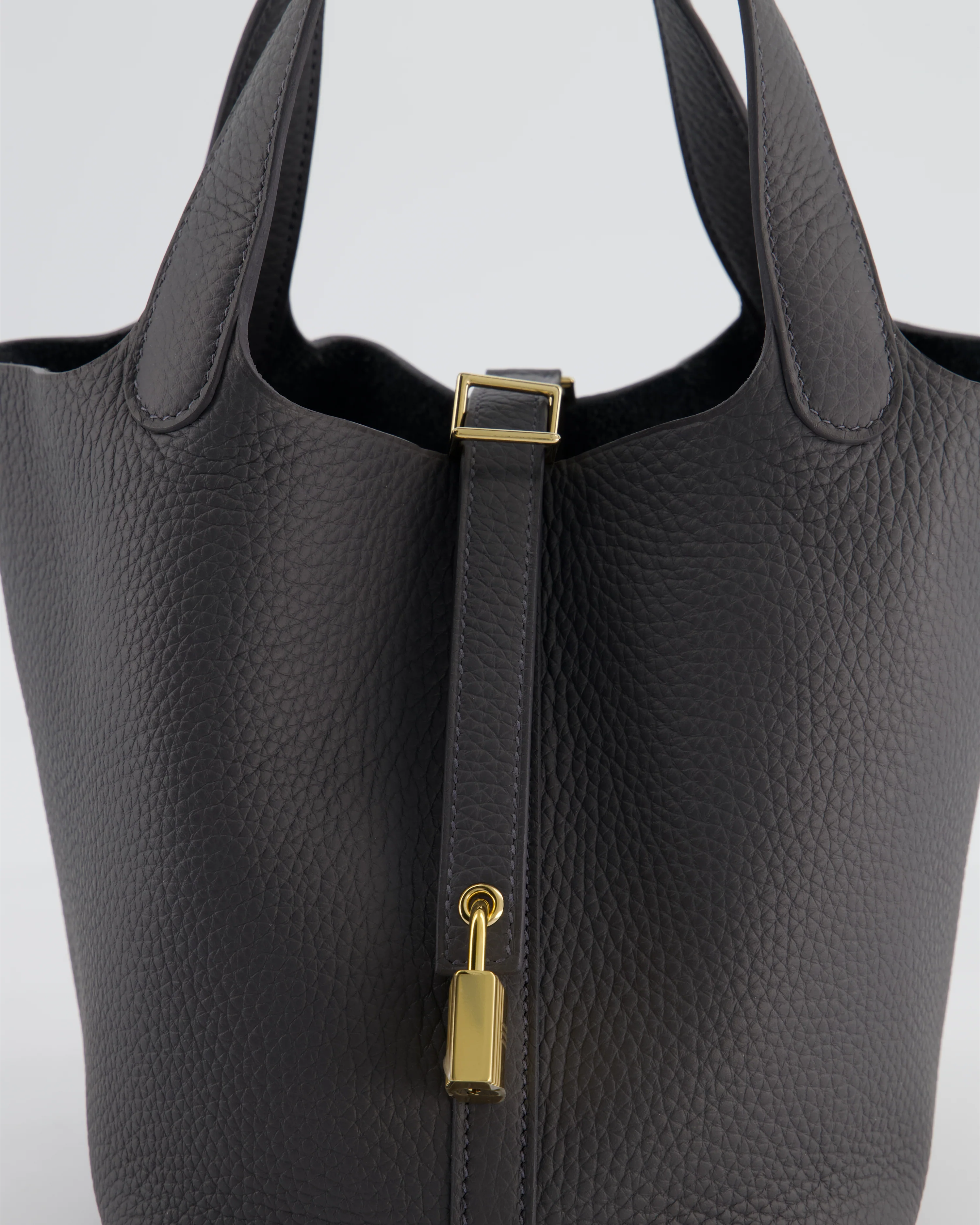 Hermès Picotin Lock 18 Bag in Ardoise Clemence Leather with Permabrass Hardware - Image 15