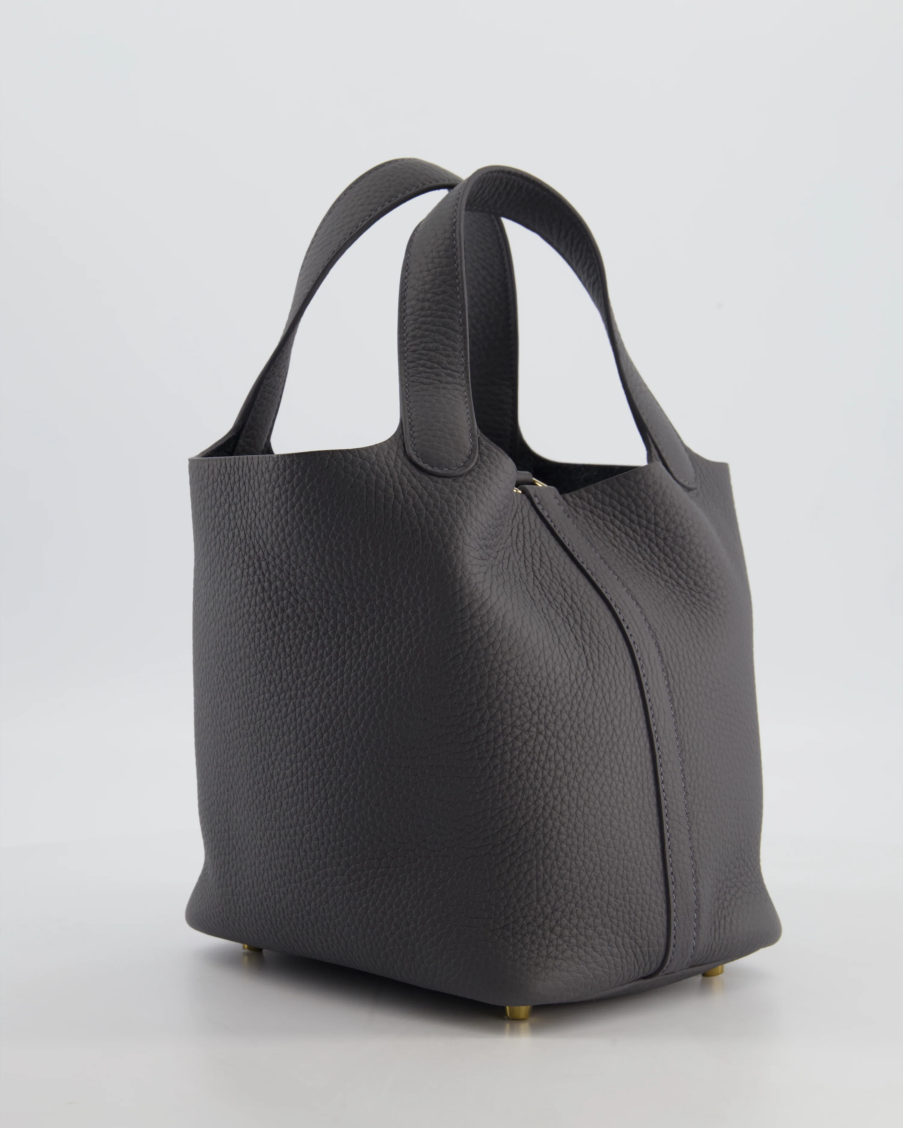 Hermès Picotin Lock 18 Bag in Ardoise Clemence Leather with Permabrass Hardware - Image 6