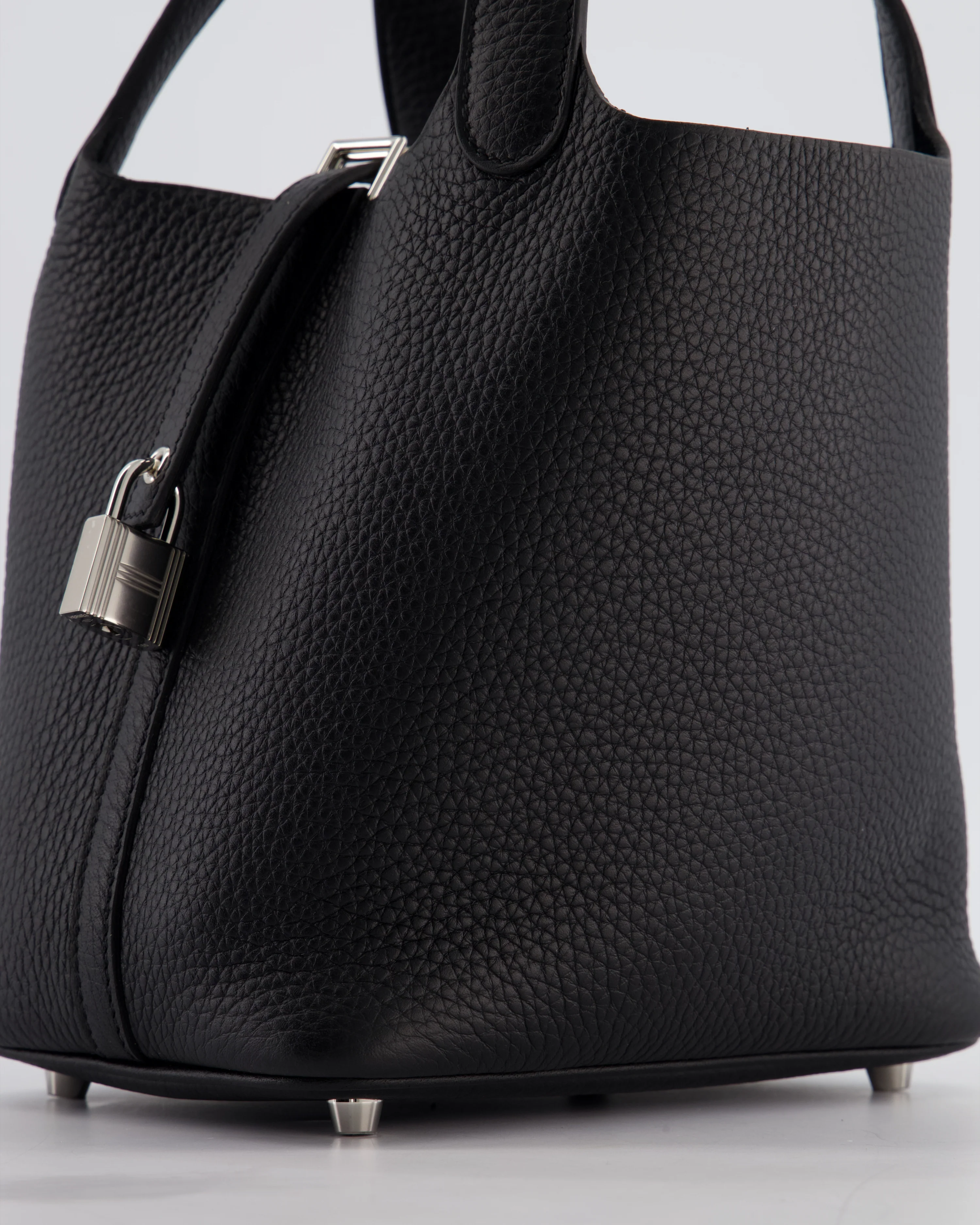 Hermès Picotin Lock 18 Bag in Noir Clemence Leather with Palladium Hardware - Image 13