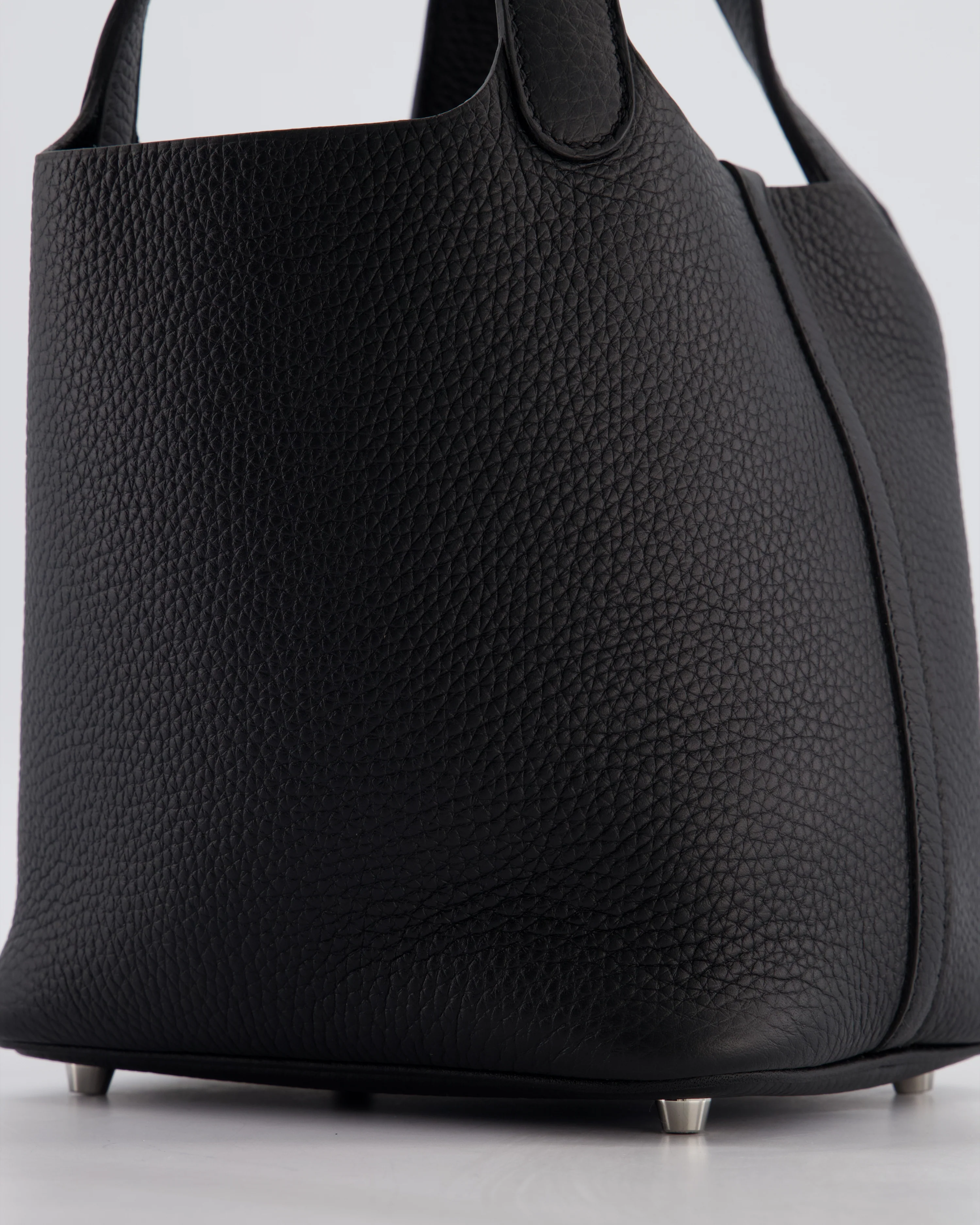 Hermès Picotin Lock 18 Bag in Noir Clemence Leather with Palladium Hardware - Image 15