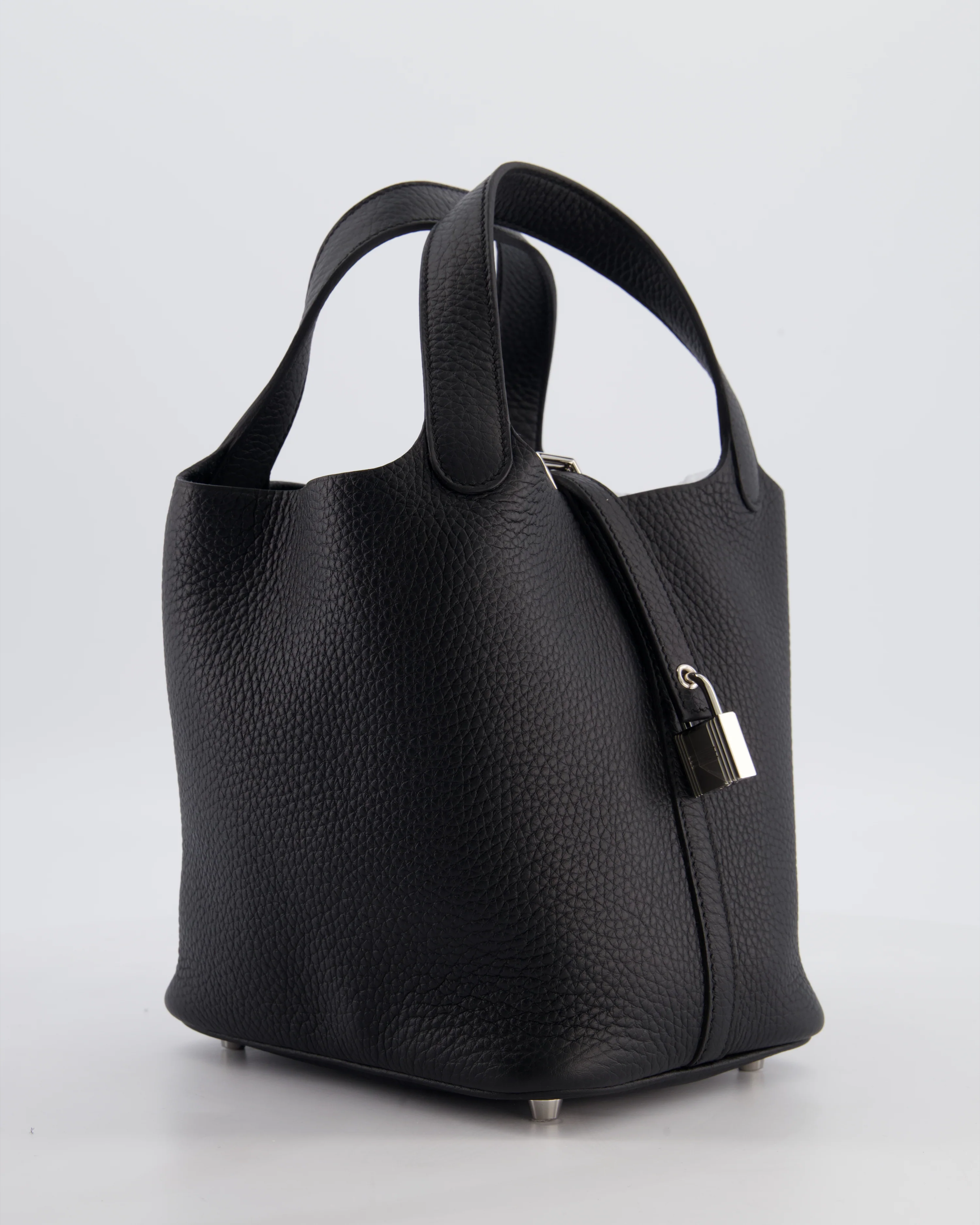 Hermès Picotin Lock 18 Bag in Noir Clemence Leather with Palladium Hardware - Image 2