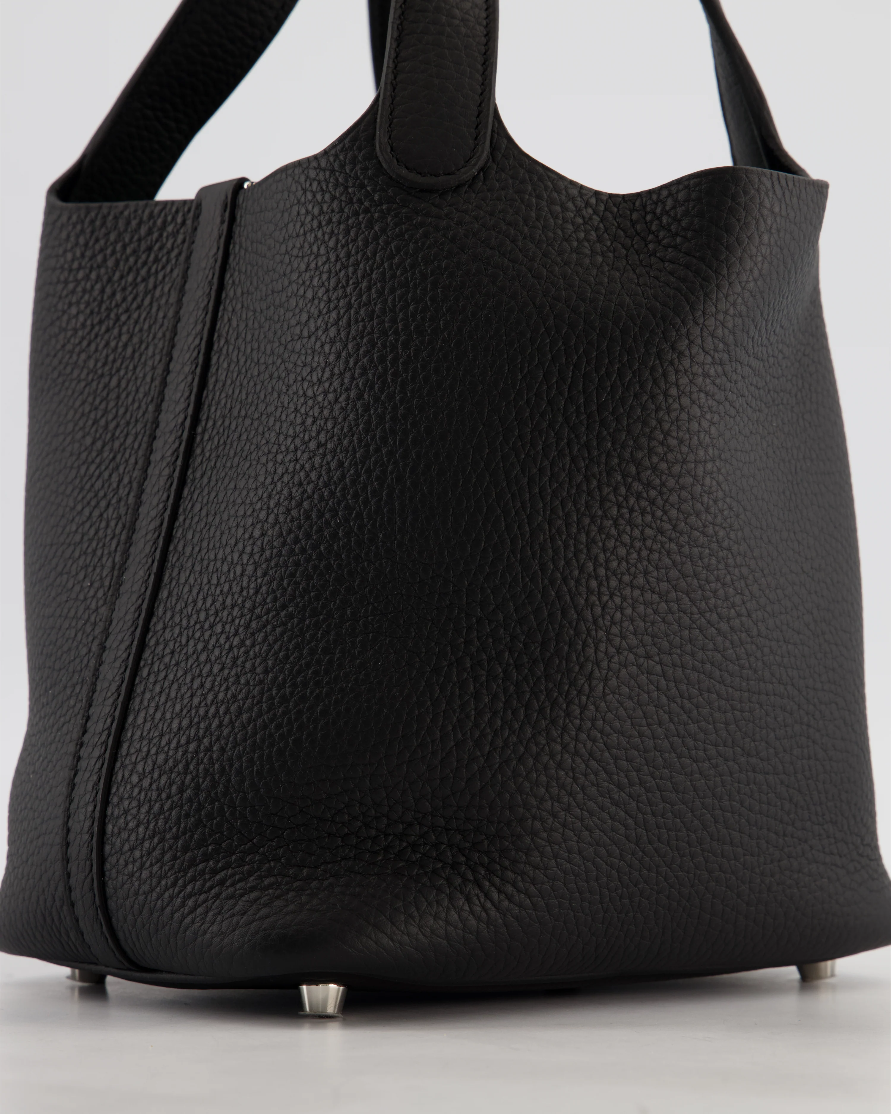 Hermès Picotin Lock 18 Bag in Noir Taurillon Clemence Leather with Palladium Hardware - Image 20