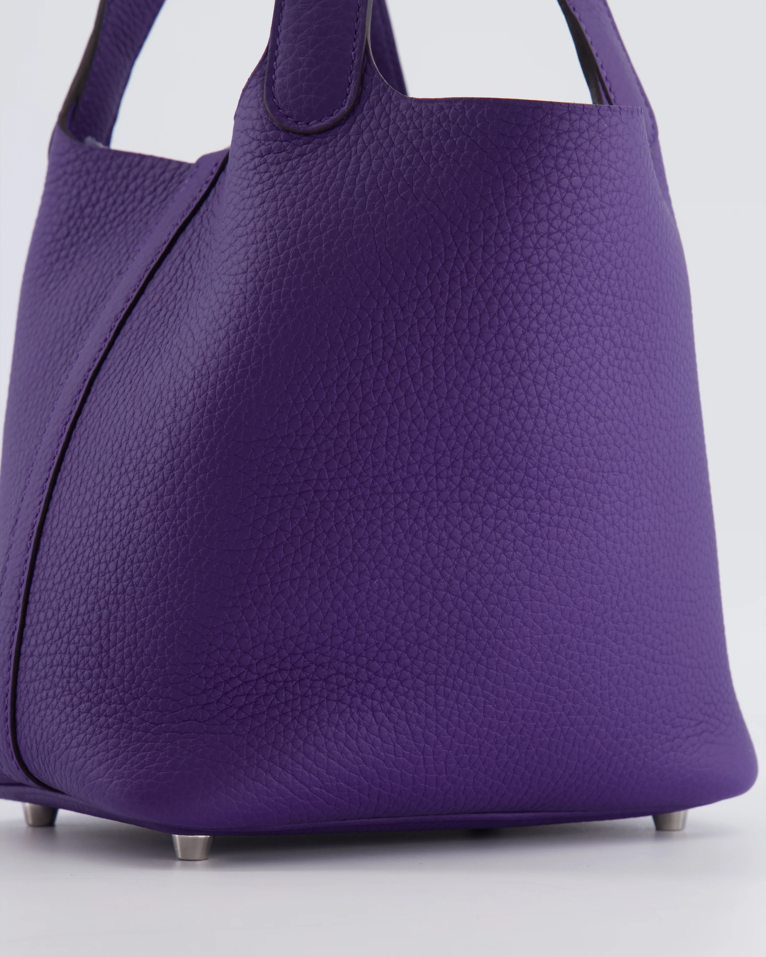 Hermès Picotin Lock 18 Bag in Purple Clemence Leather with Palladium Hardware - Image 12