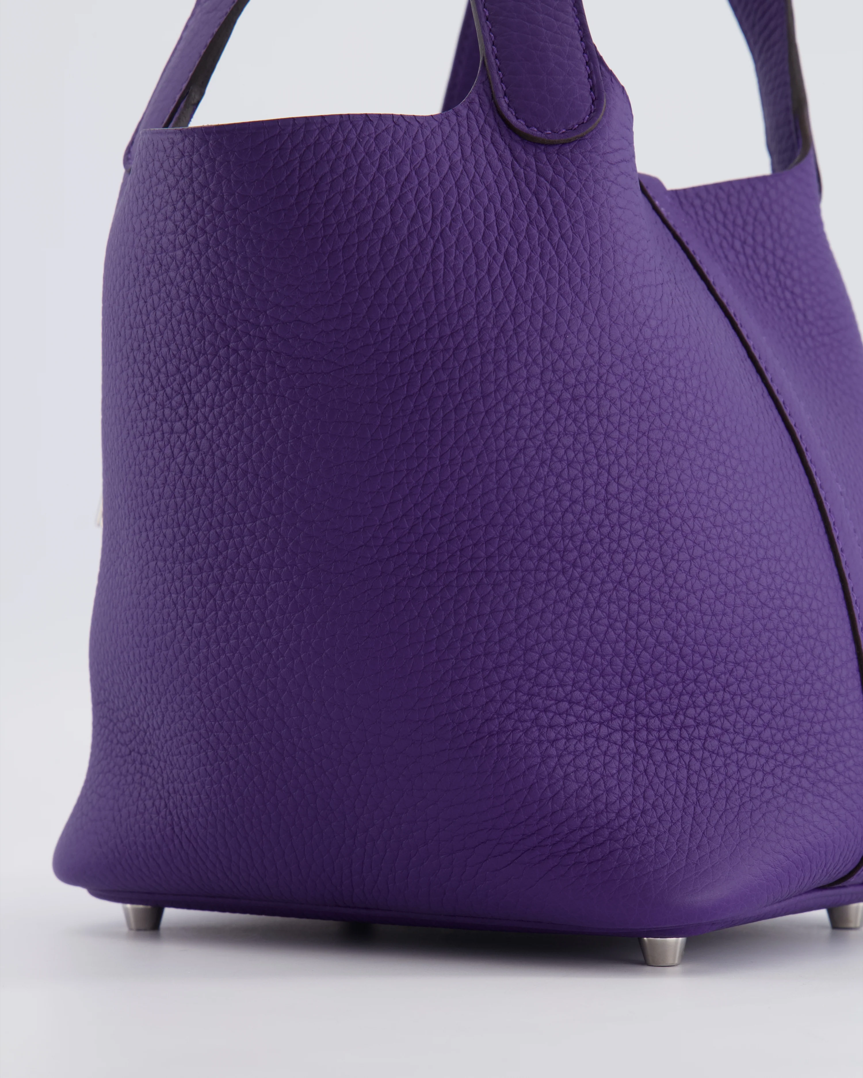Hermès Picotin Lock 18 Bag in Purple Clemence Leather with Palladium Hardware - Image 13