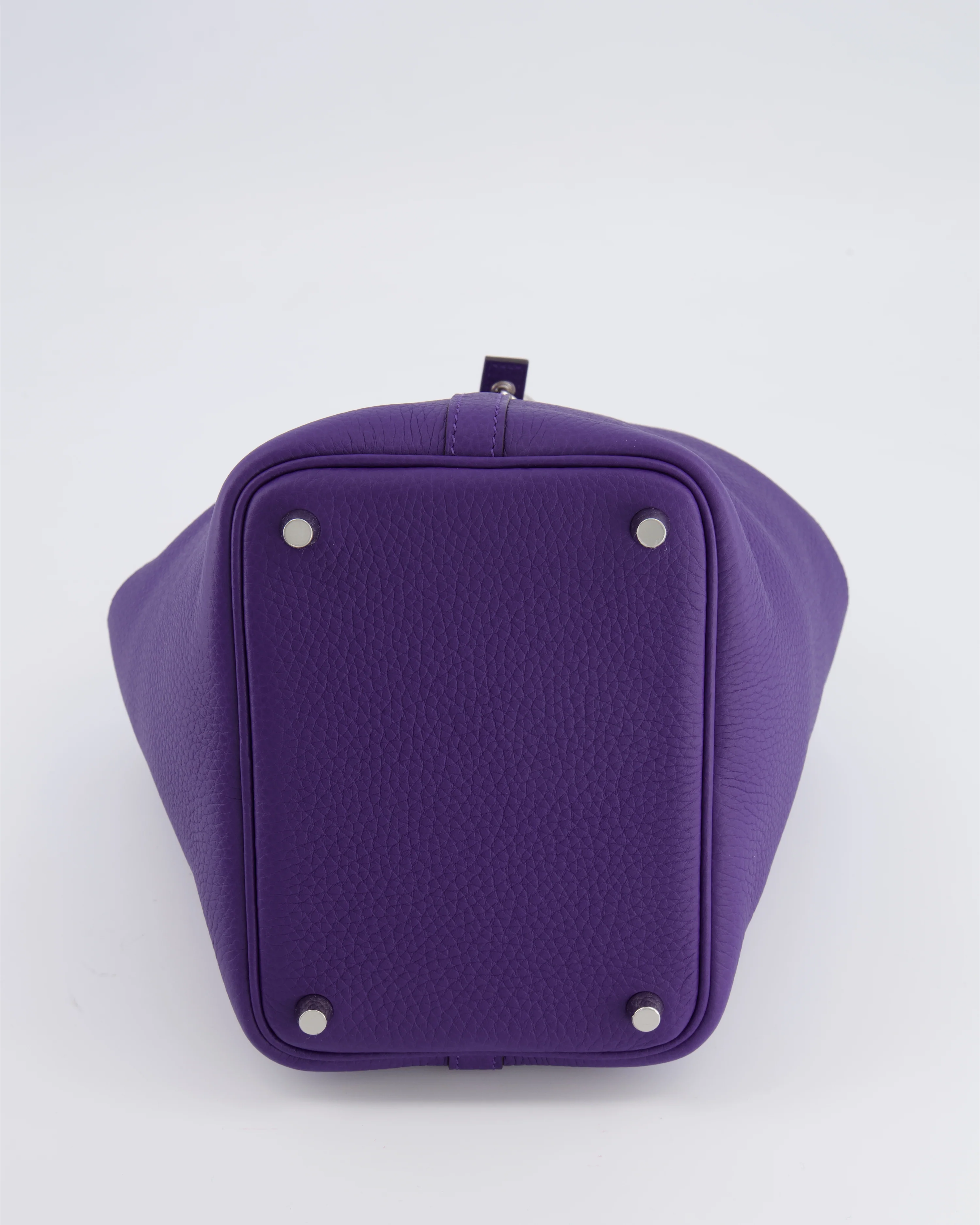 Hermès Picotin Lock 18 Bag in Purple Clemence Leather with Palladium Hardware - Image 15