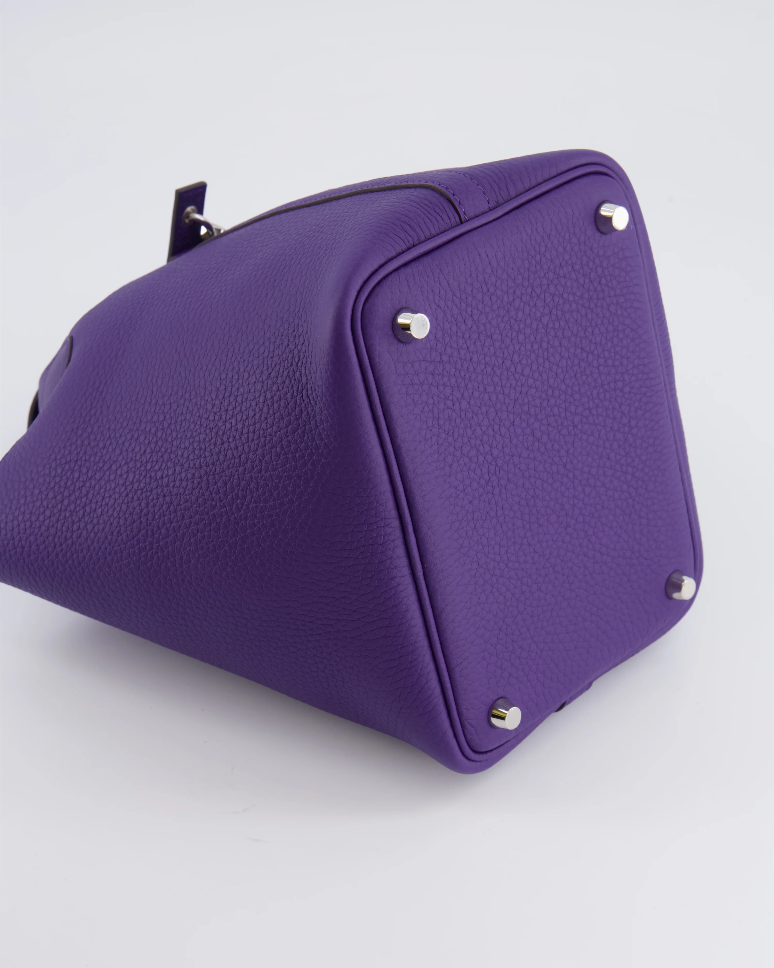 Hermès Picotin Lock 18 Bag in Purple Clemence Leather with Palladium Hardware - Image 16