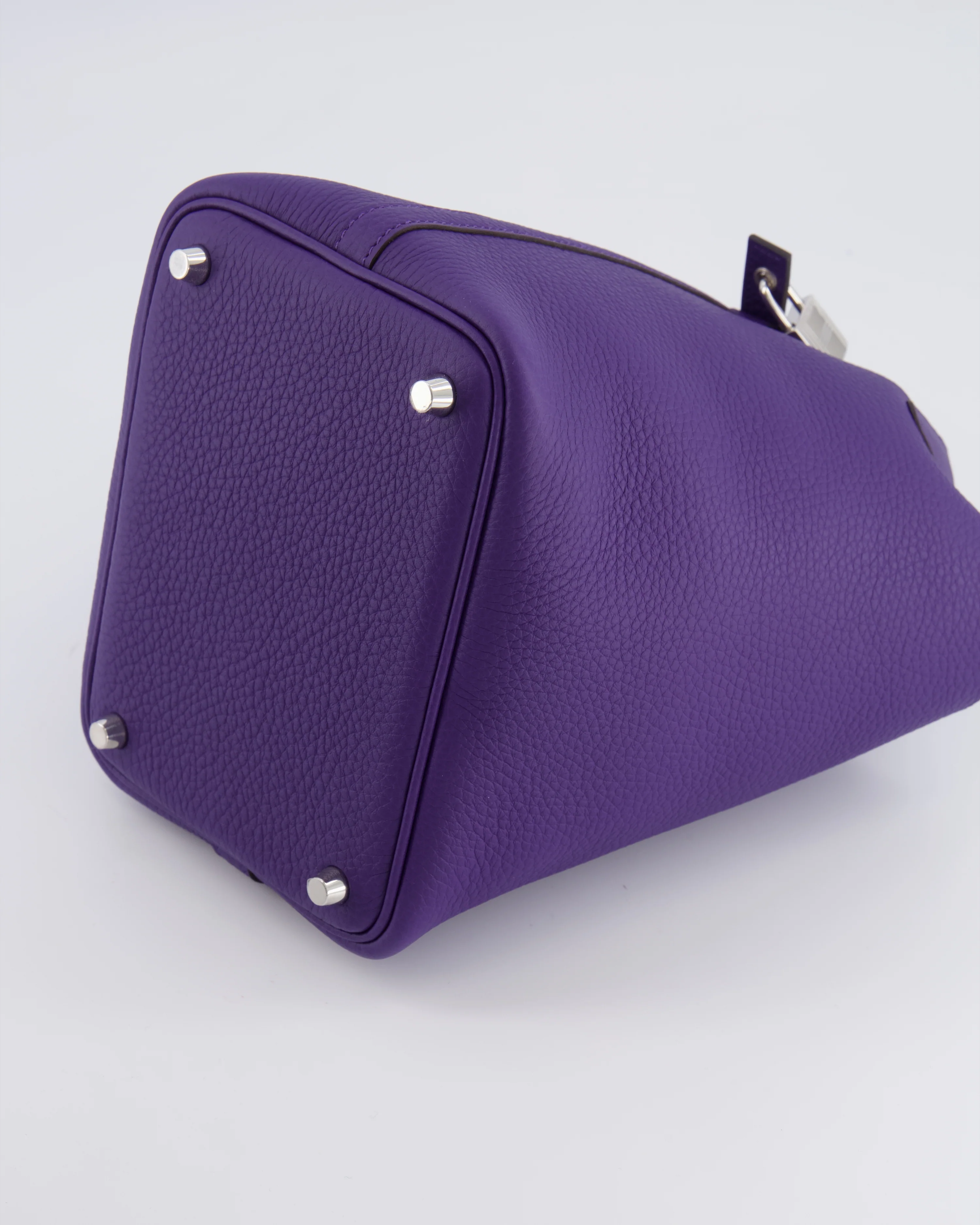 Hermès Picotin Lock 18 Bag in Purple Clemence Leather with Palladium Hardware - Image 17