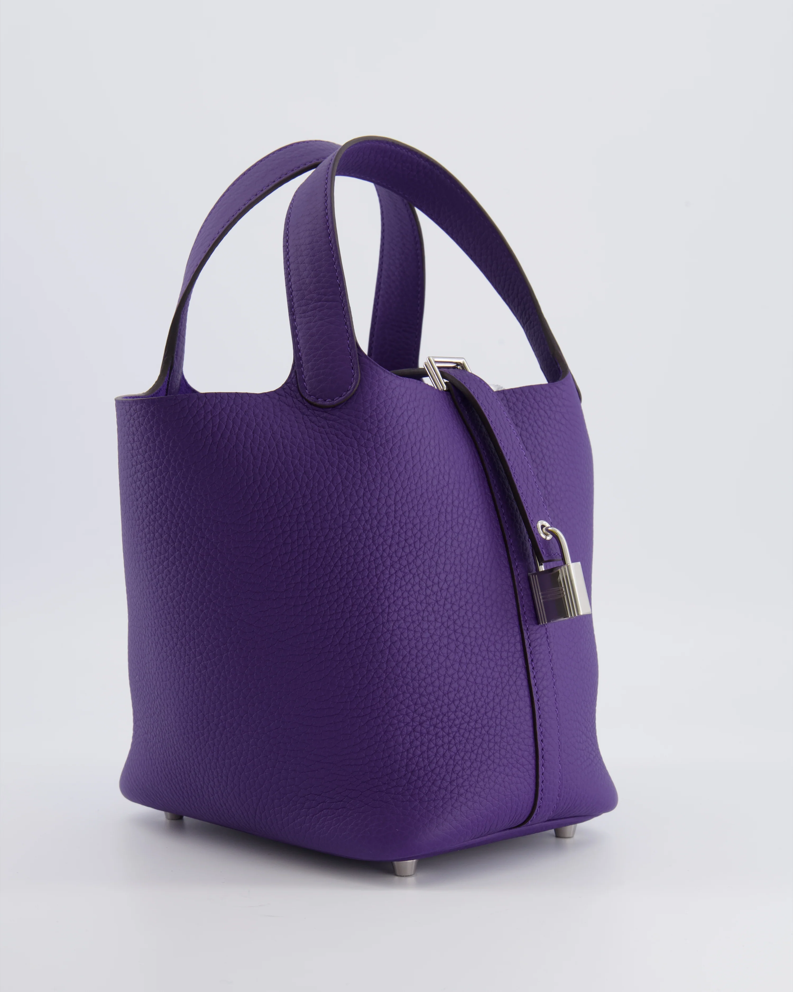 Hermès Picotin Lock 18 Bag in Purple Clemence Leather with Palladium Hardware - Image 2