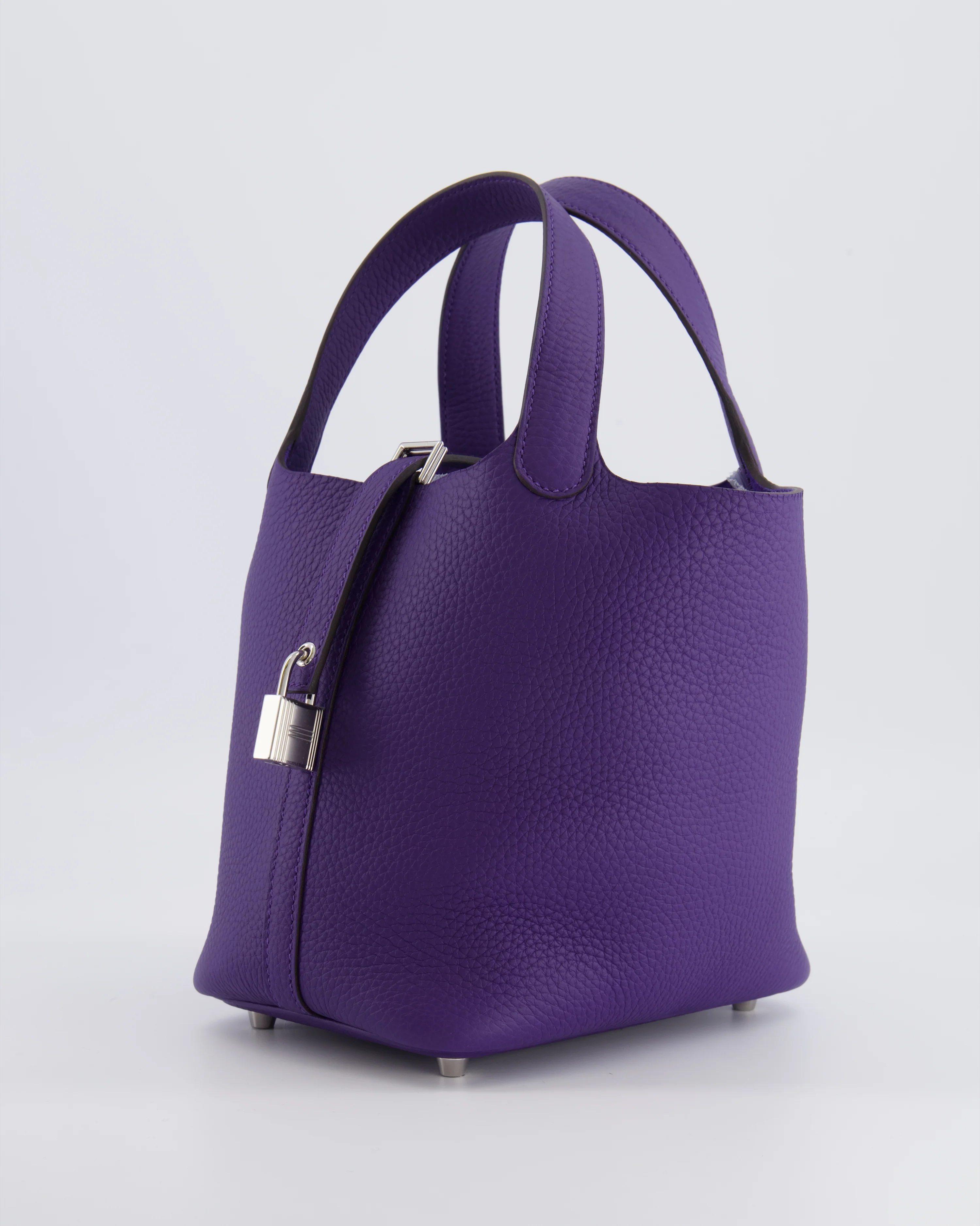 Hermès Picotin Lock 18 Bag in Purple Clemence Leather with Palladium Hardware - Image 3