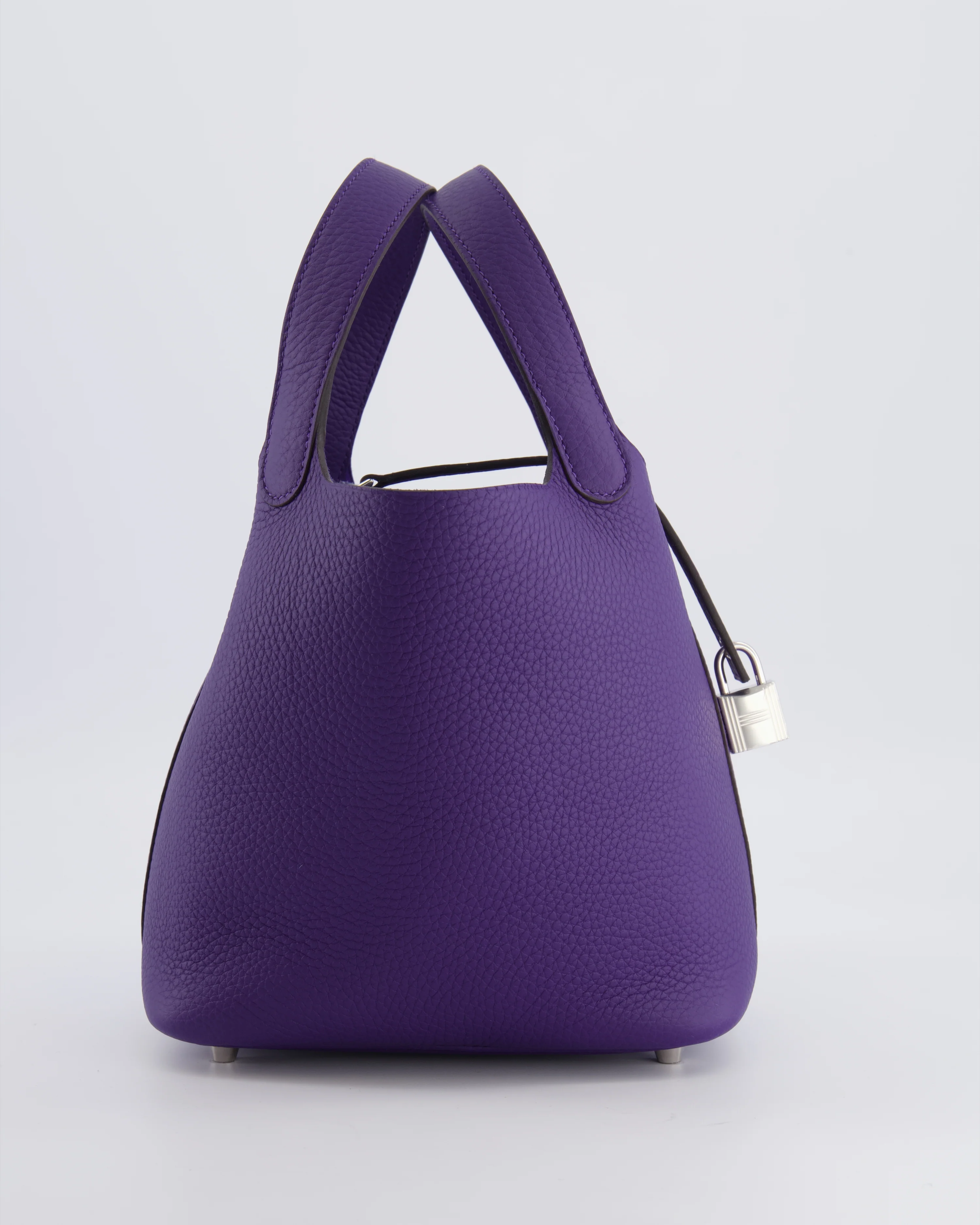 Hermès Picotin Lock 18 Bag in Purple Clemence Leather with Palladium Hardware - Image 4