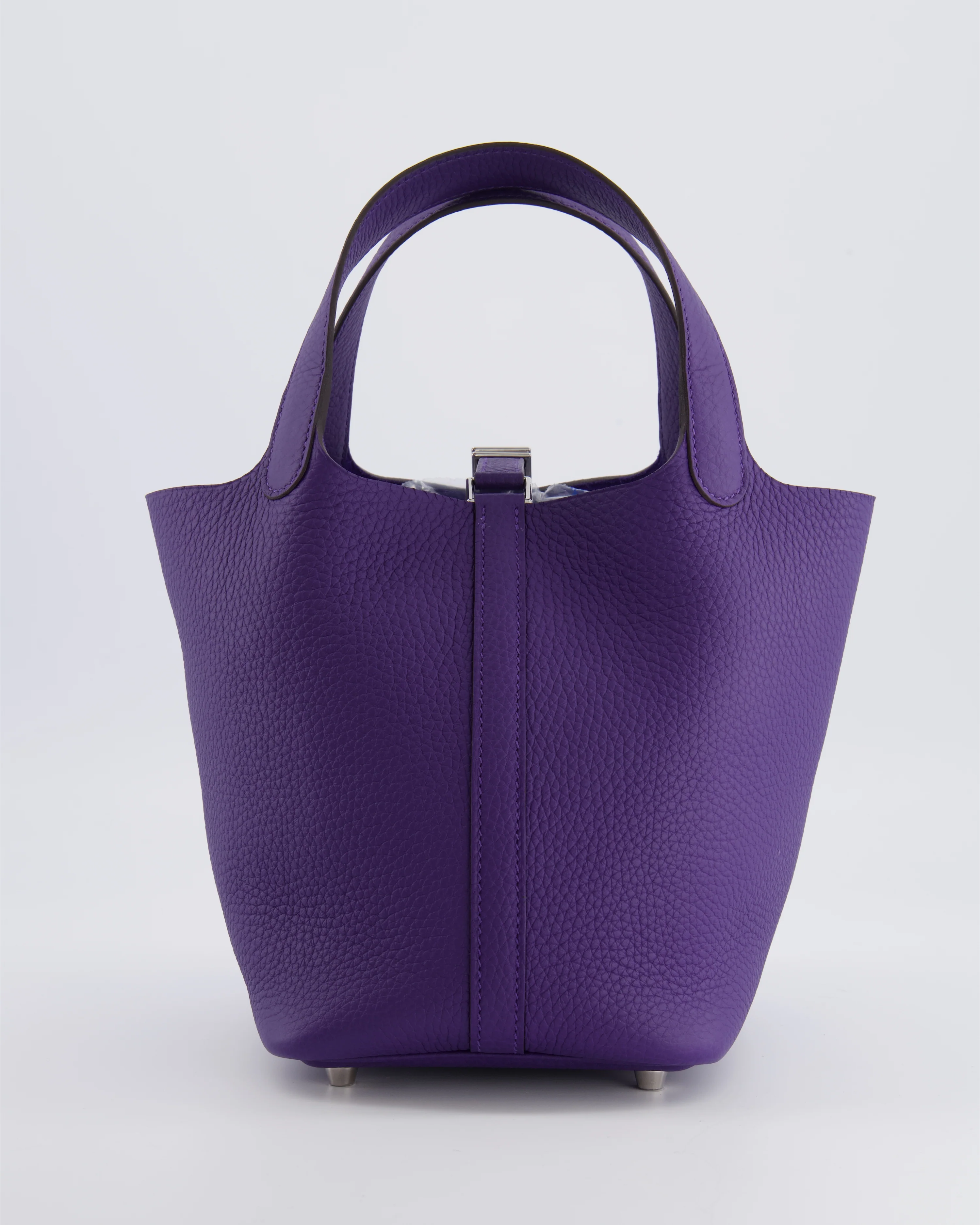 Hermès Picotin Lock 18 Bag in Purple Clemence Leather with Palladium Hardware - Image 8