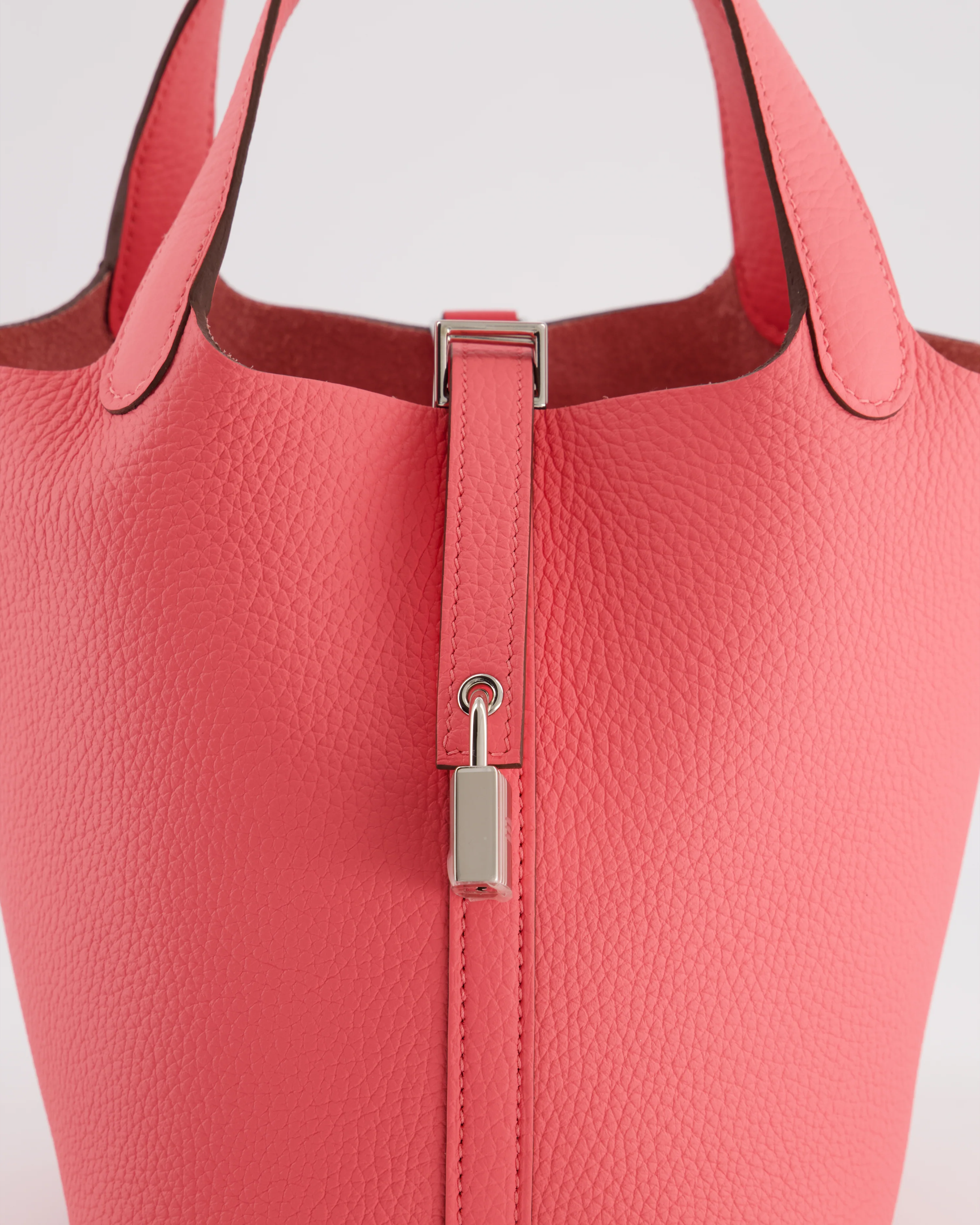 Hermès Picotin Lock 18 Bag in Rose Azalee Clemence Leather with Palladium Hardware - Image 13