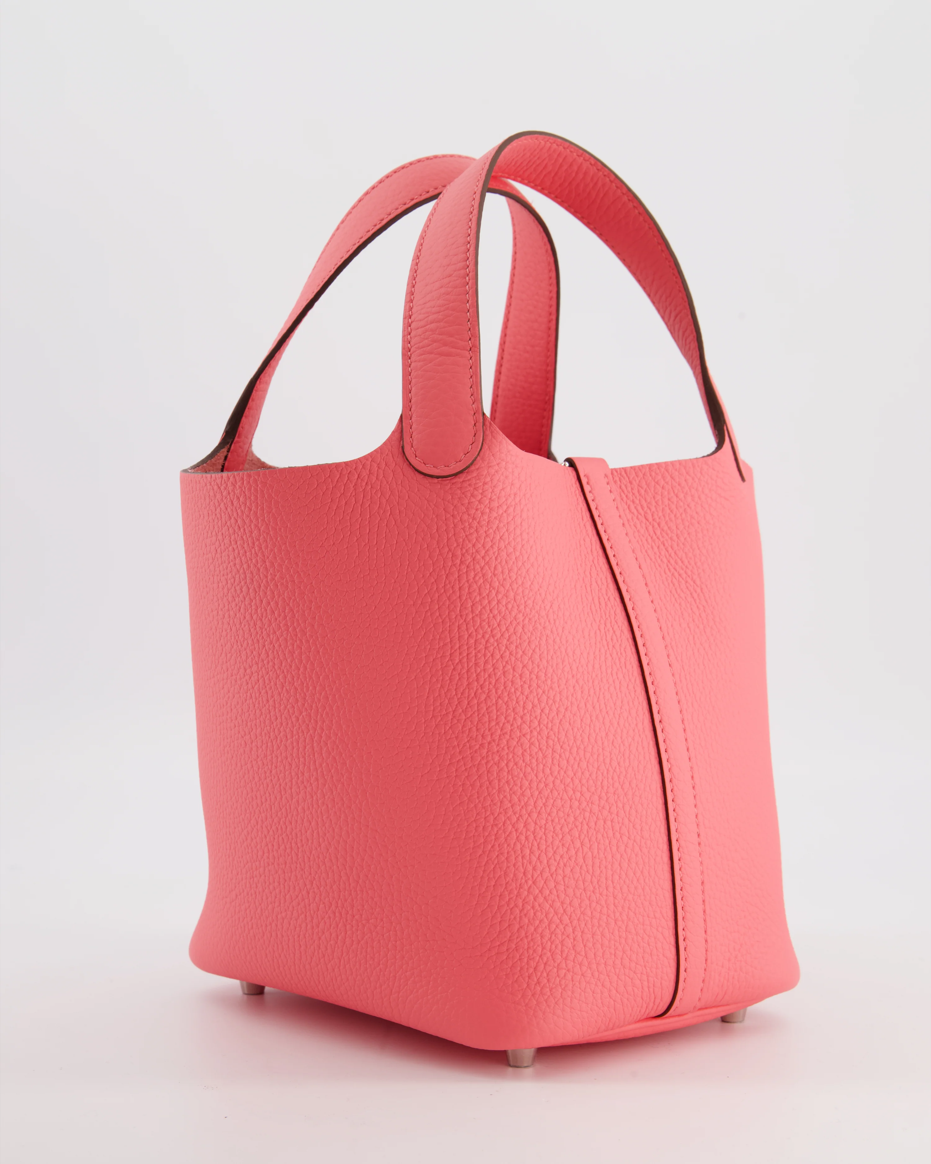 Hermès Picotin Lock 18 Bag in Rose Azalee Clemence Leather with Palladium Hardware - Image 6