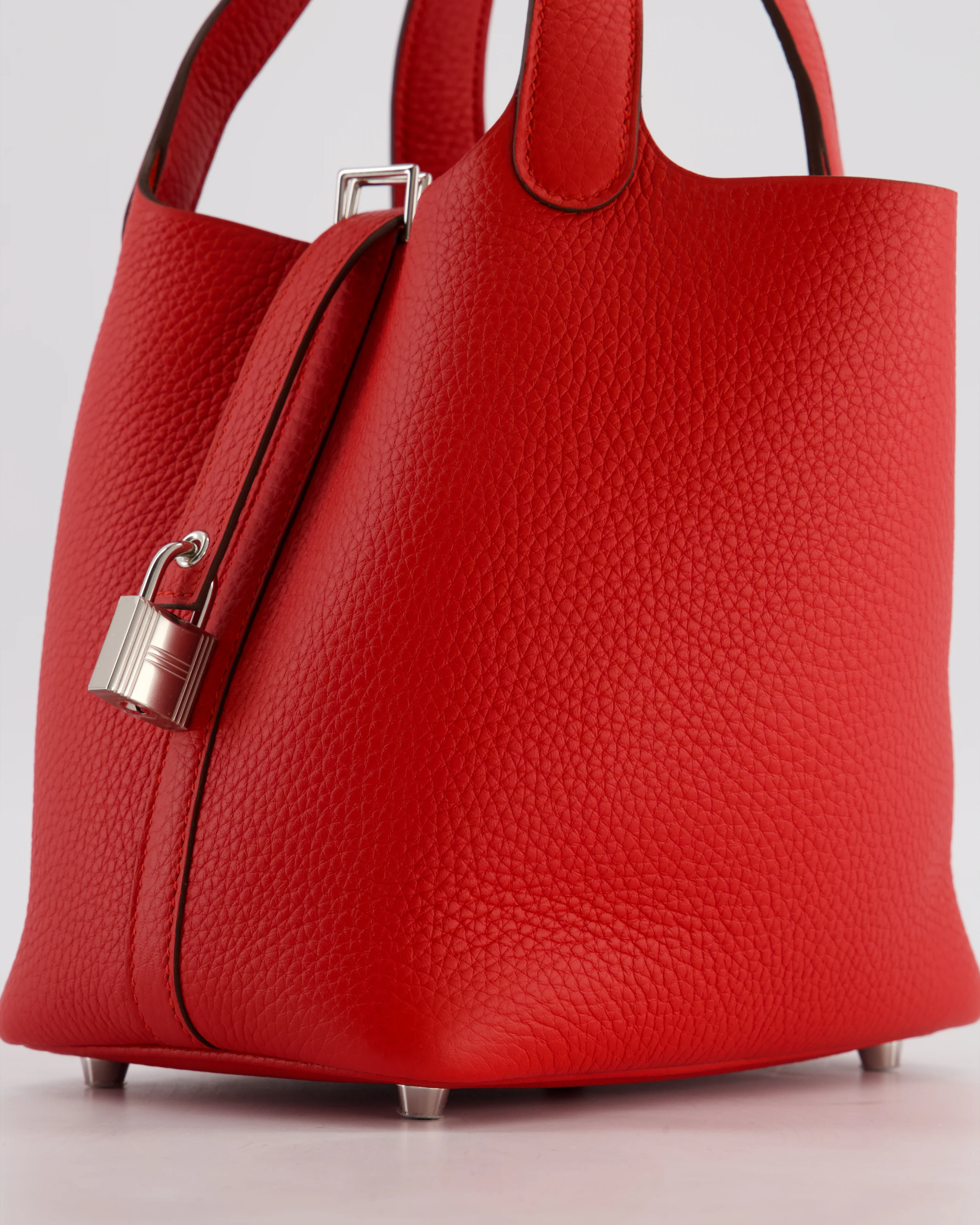Hermès Picotin Lock 18 Bag in Rouge Radieux Clemence Leather with Palladium Hardware - Image 10