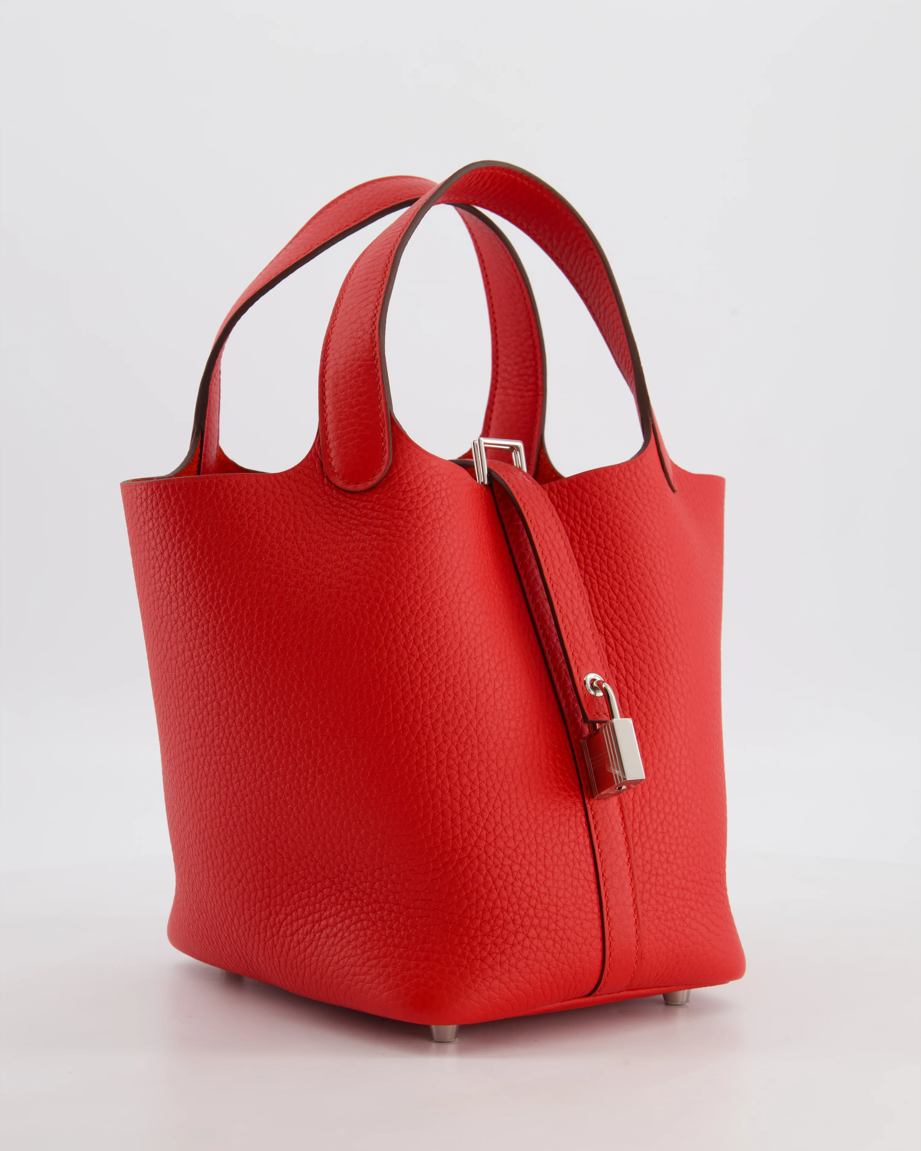 Hermès Picotin Lock 18 Bag in Rouge Radieux Clemence Leather with Palladium Hardware - Image 2