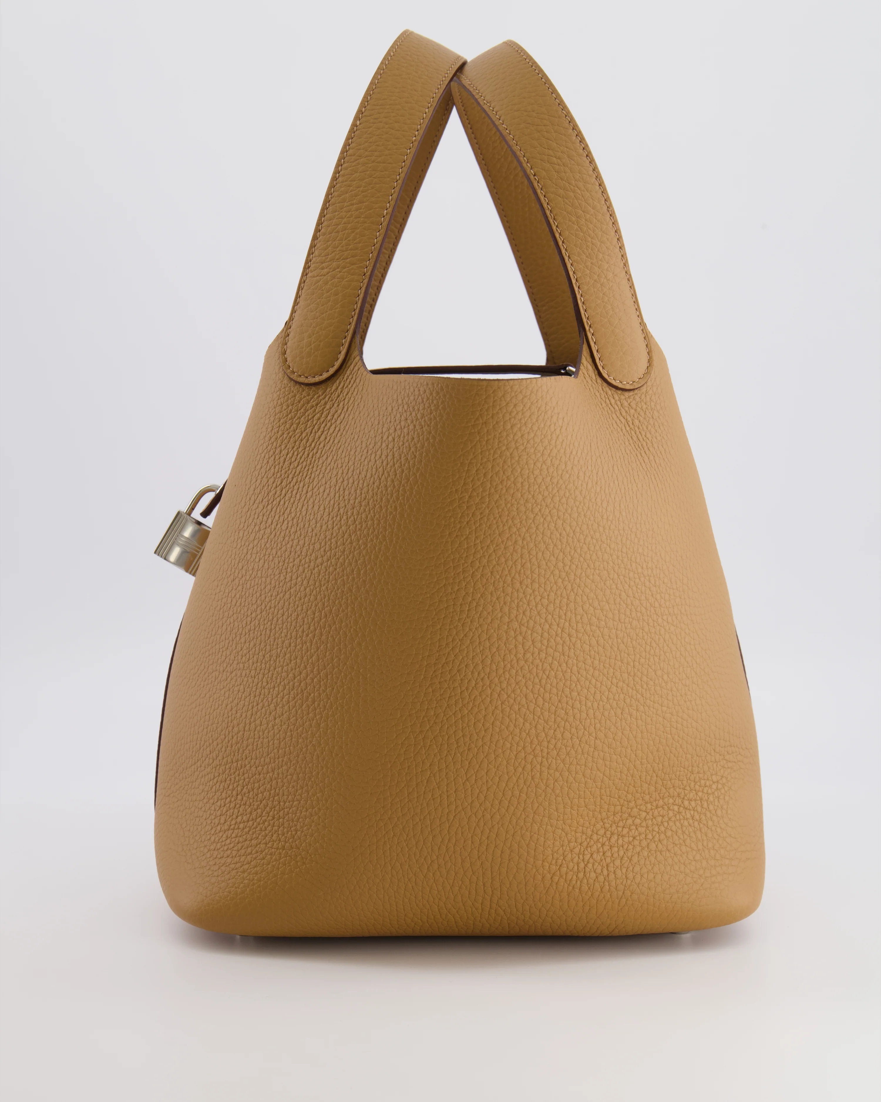 Hermès Picotin Lock 22 Bag in Biscuit Clemence Leather with Palladium Hardware - Image 5