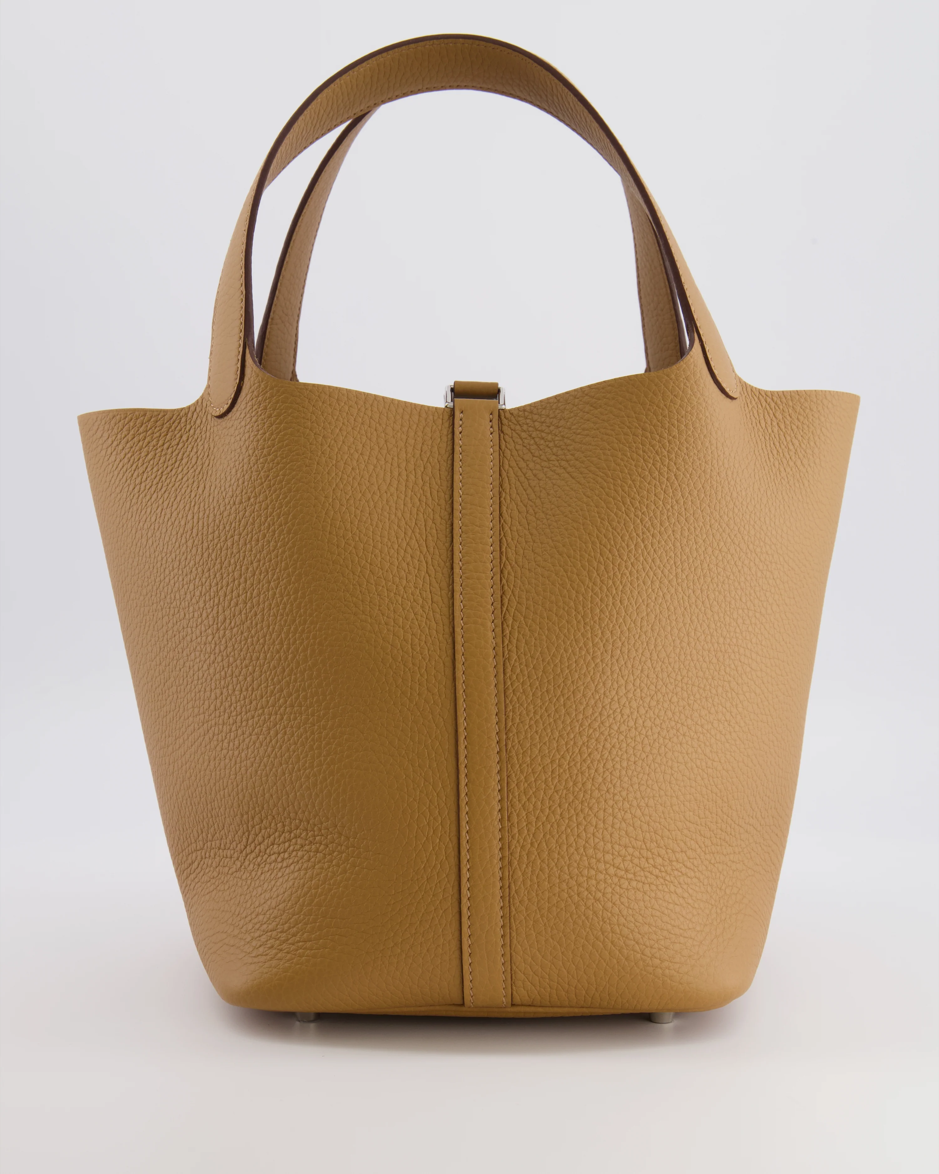 Hermès Picotin Lock 22 Bag in Biscuit Clemence Leather with Palladium Hardware - Image 8