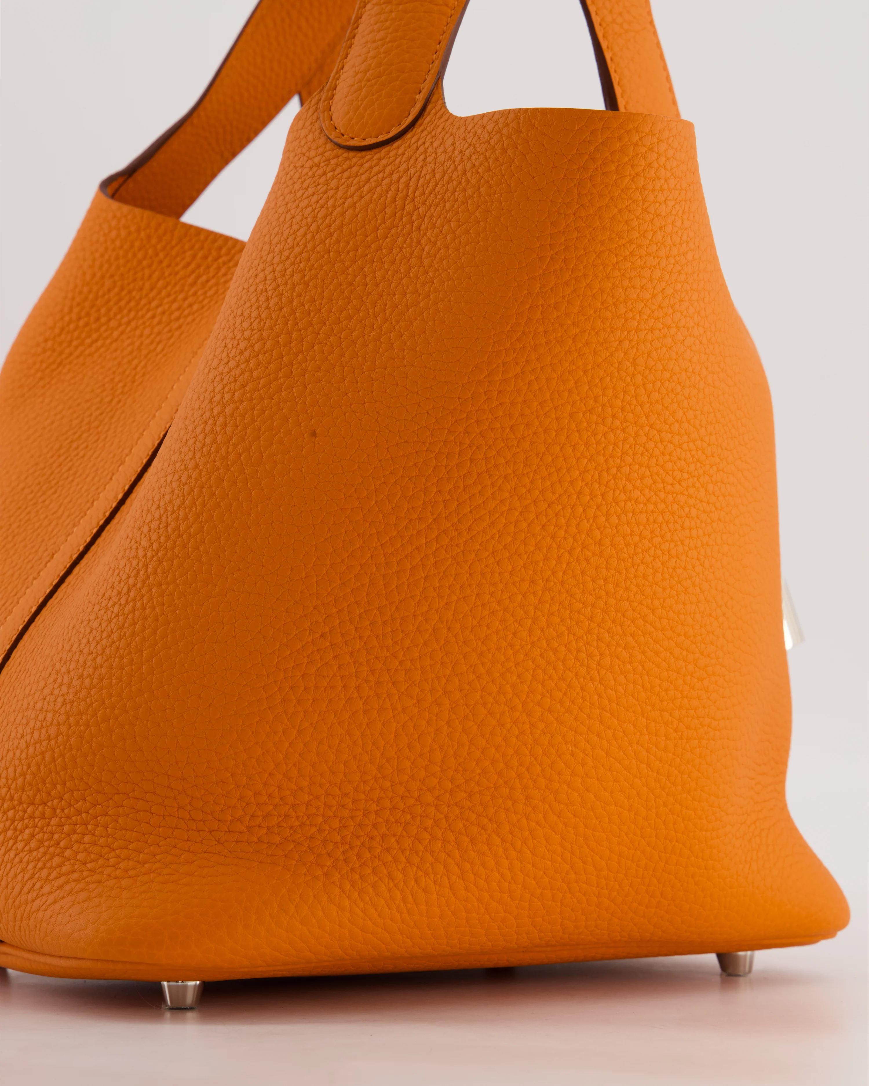 Hermès Picotin Lock 22 Bag in Orange Taurillon Clemence Leather with Palladium Hardware - Image 11