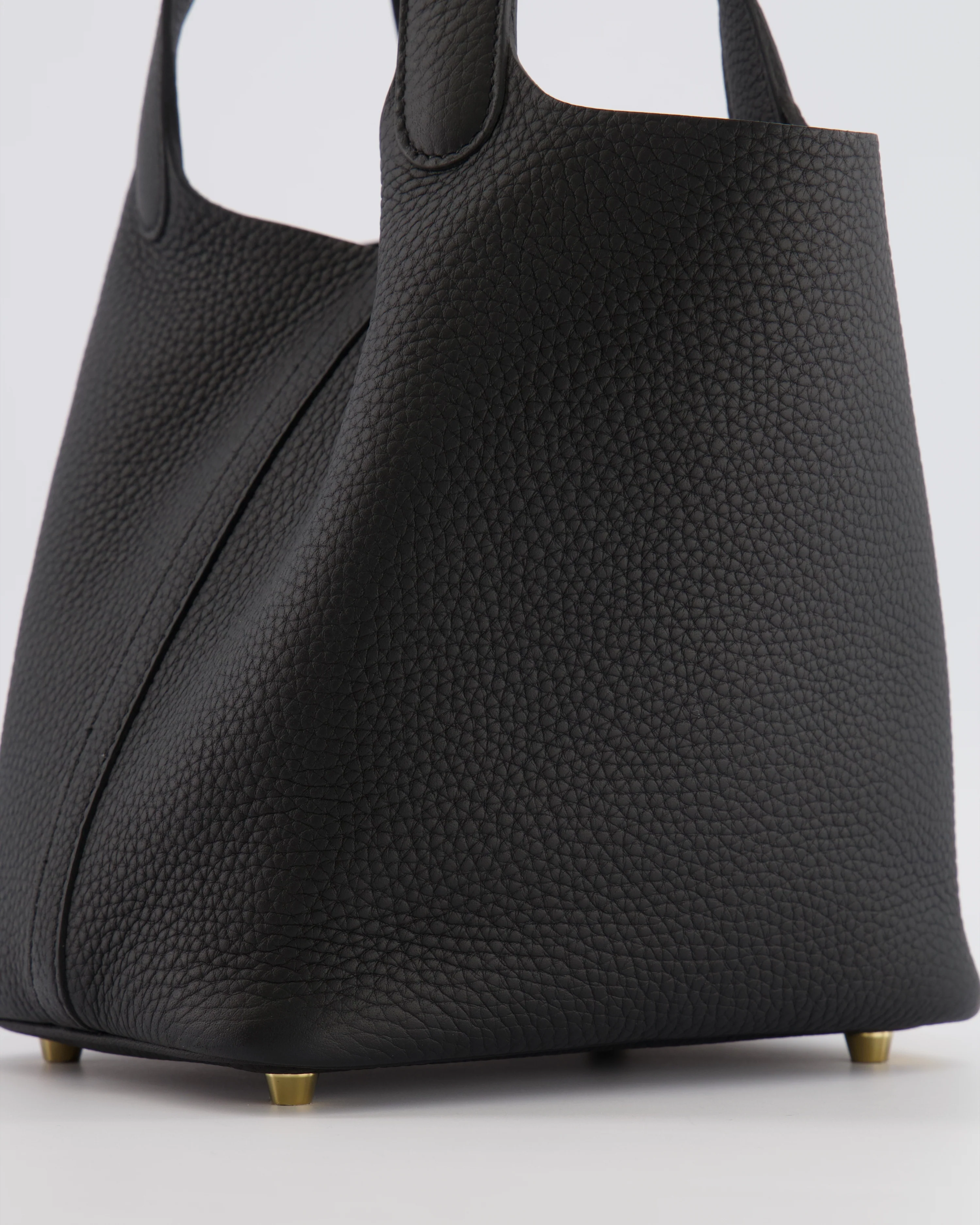 Hermès Picotin Lock Bag 18cm in Noir Clemence Leather with Gold Hardware - Image 12