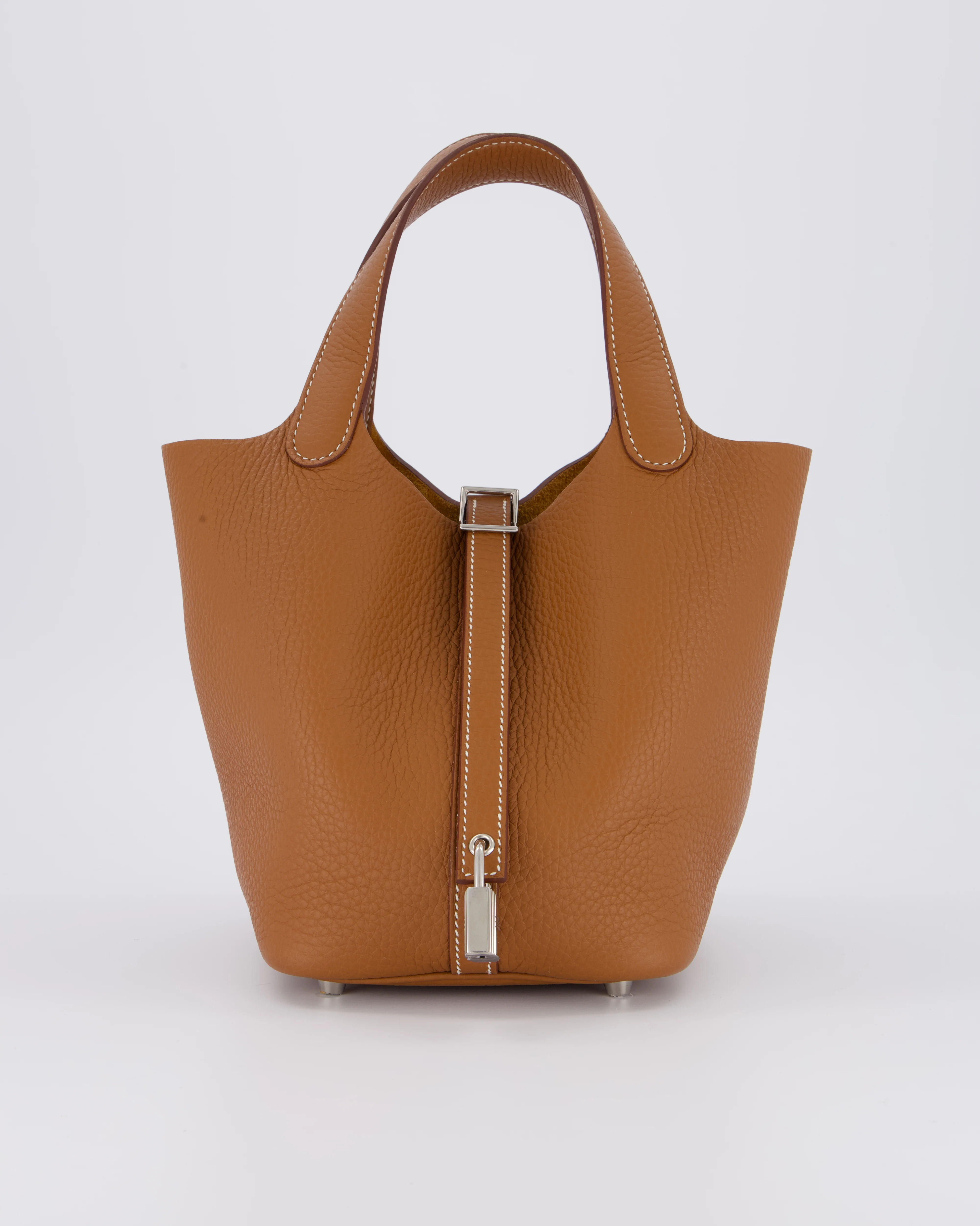 Hermès Picotin 18 Lock Bag in Gold Taurillon Clemence Leather with Palladium Hardware