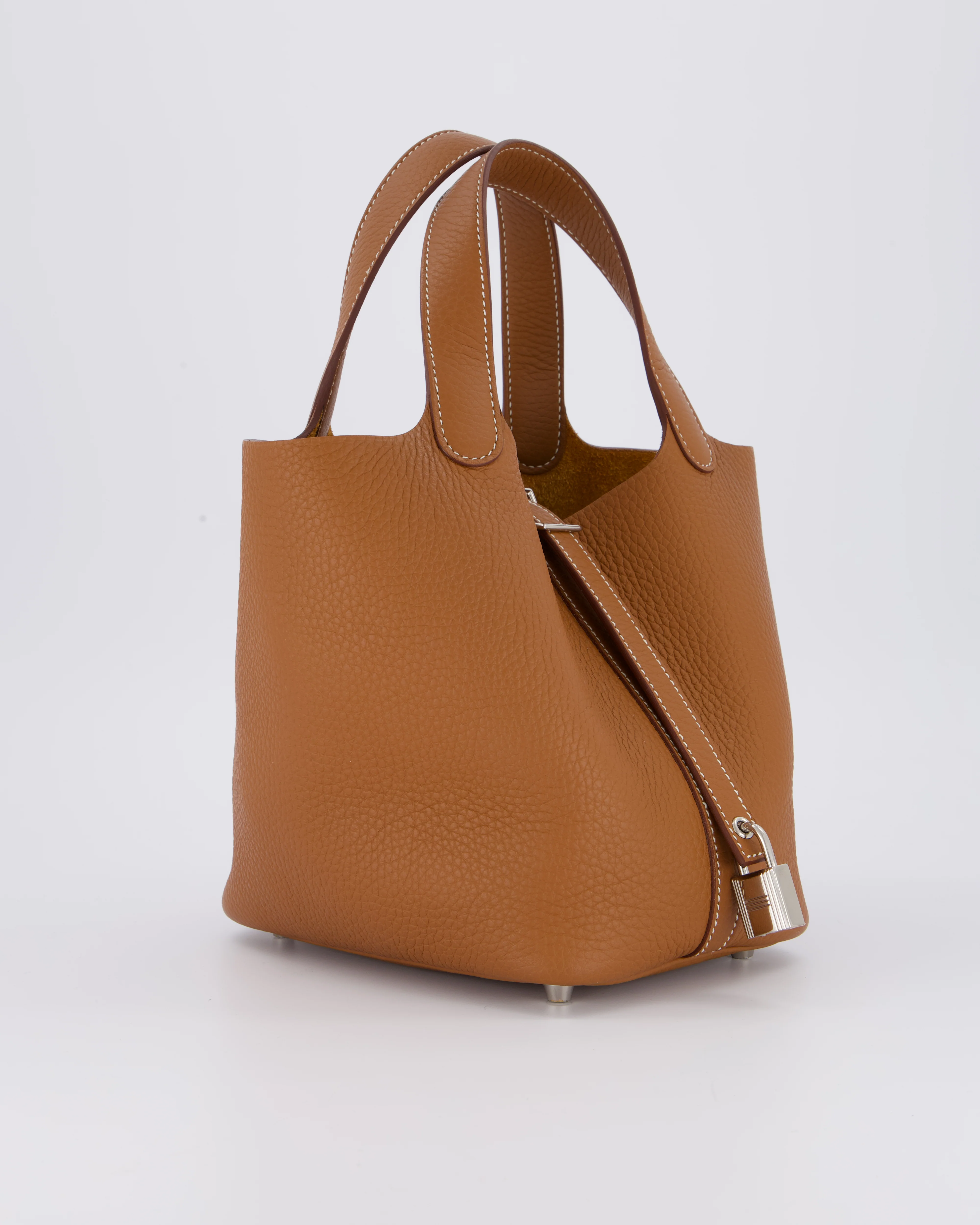 Hermès Picotin 18 Lock Bag in Gold Taurillon Clemence Leather with Palladium Hardware - Image 2