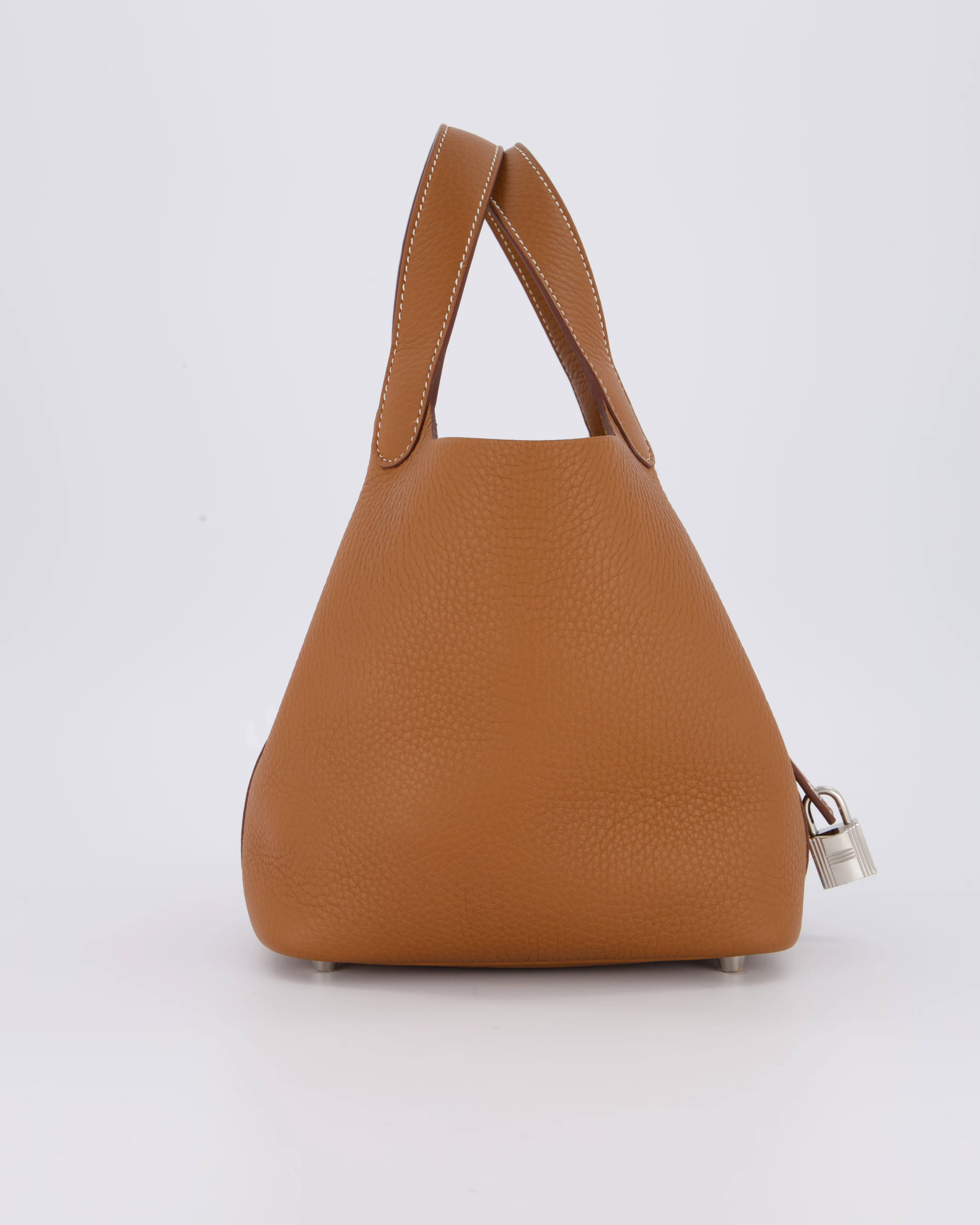 Hermès Picotin 18 Lock Bag in Gold Taurillon Clemence Leather with Palladium Hardware - Image 3