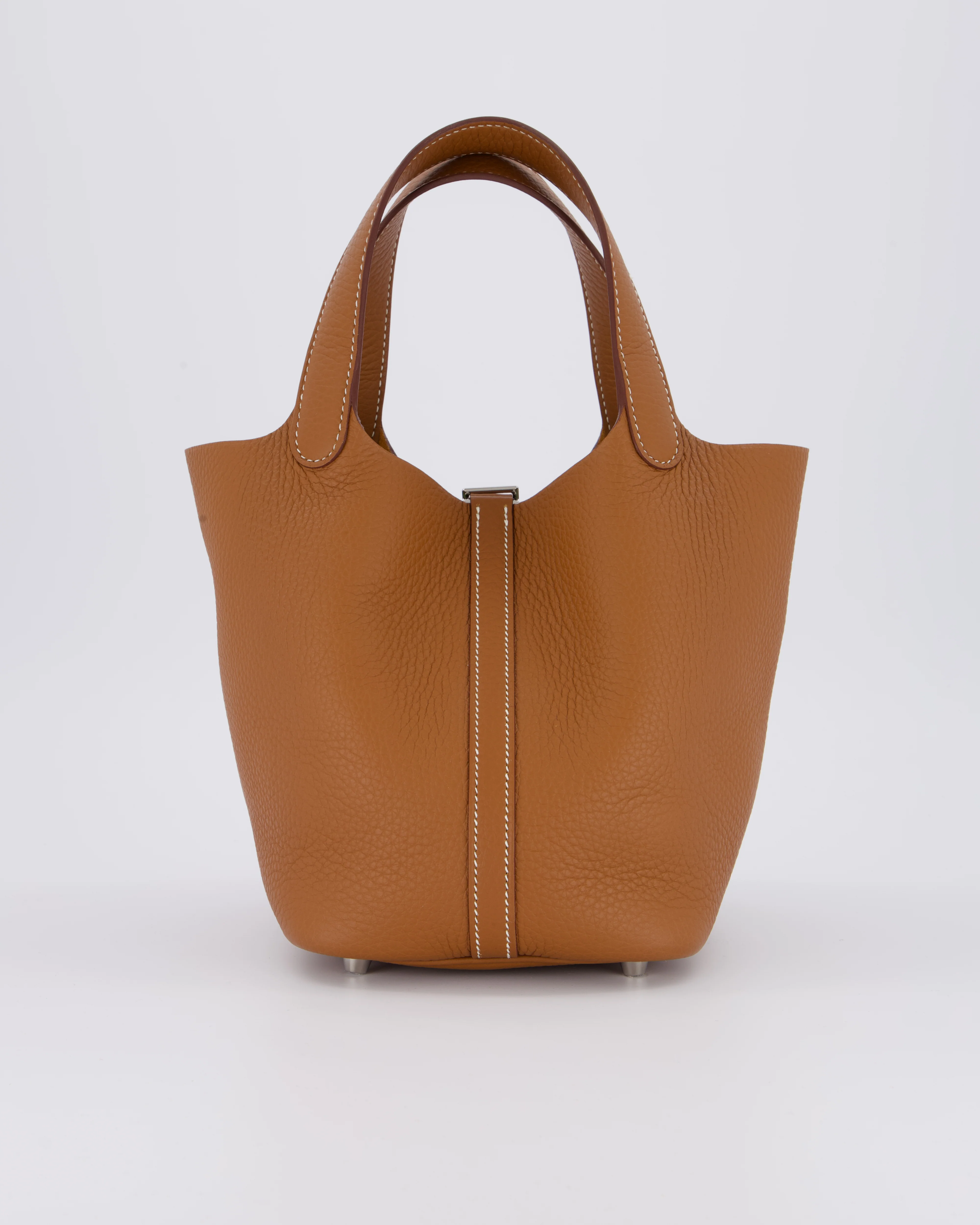 Hermès Picotin 18 Lock Bag in Gold Taurillon Clemence Leather with Palladium Hardware - Image 5