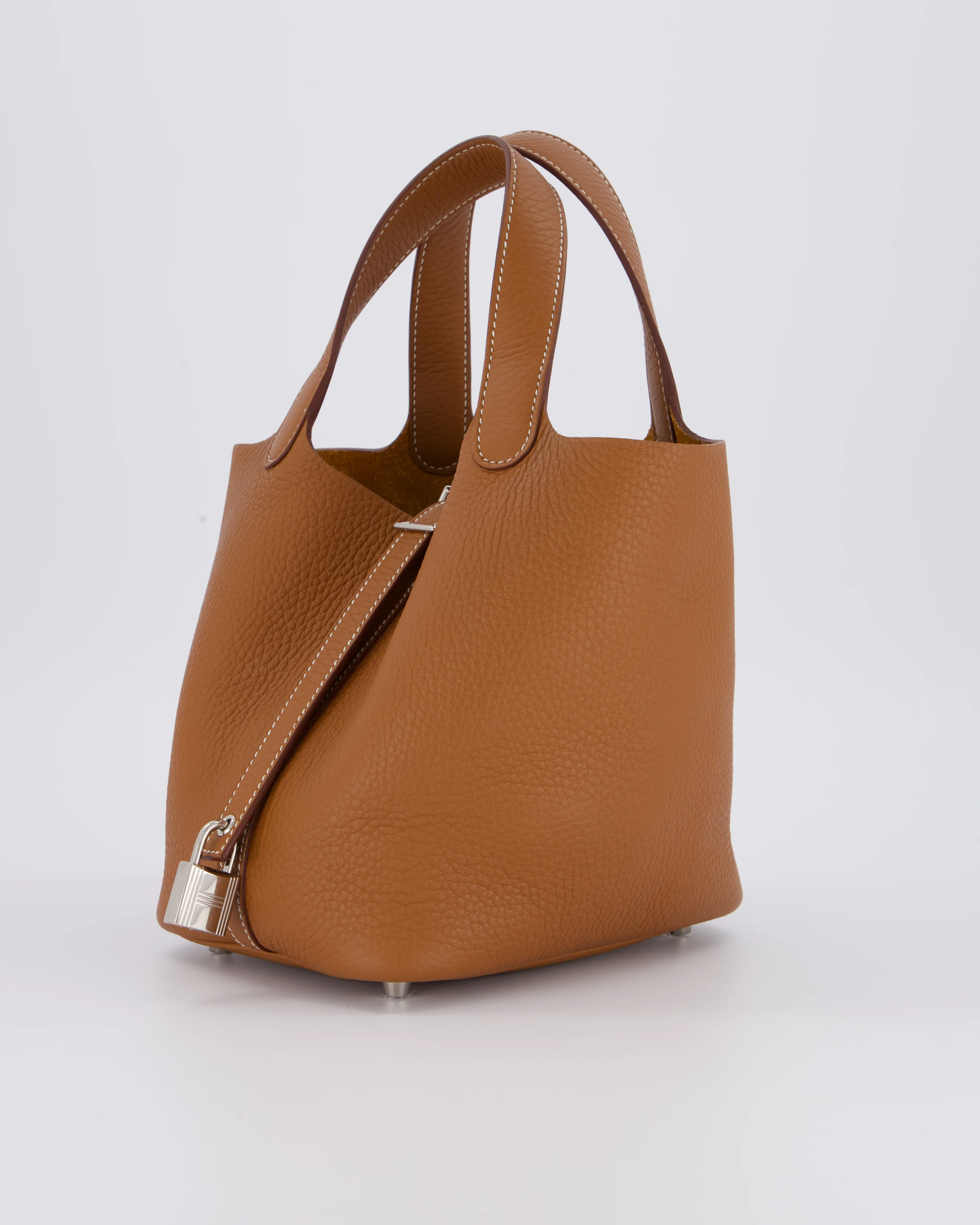 Hermès Picotin 18 Lock Bag in Gold Taurillon Clemence Leather with Palladium Hardware - Image 8