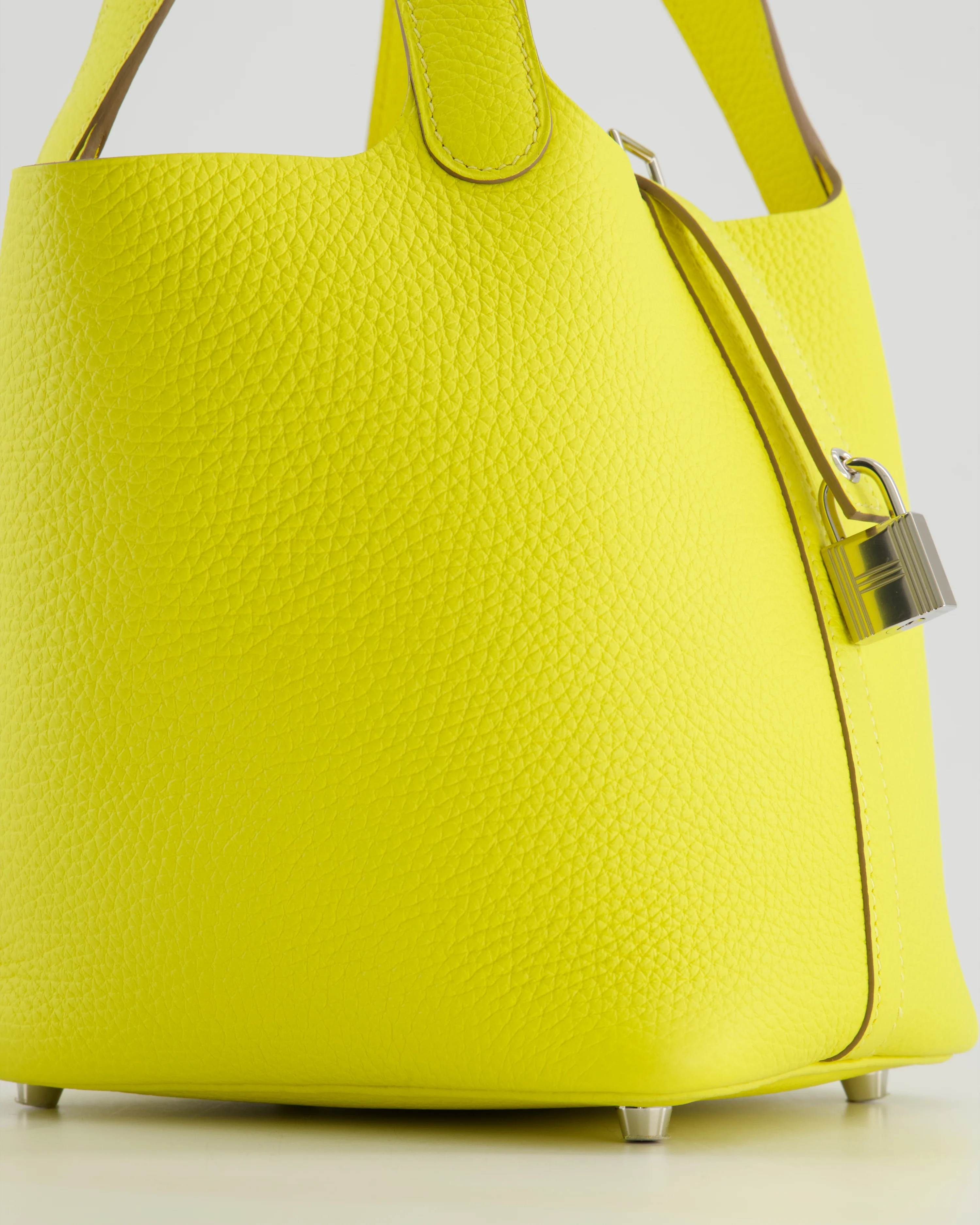 Hermès Picotin Lock Bag 18cm in Lime Clemence Leather with Palladium Hardware - Image 10