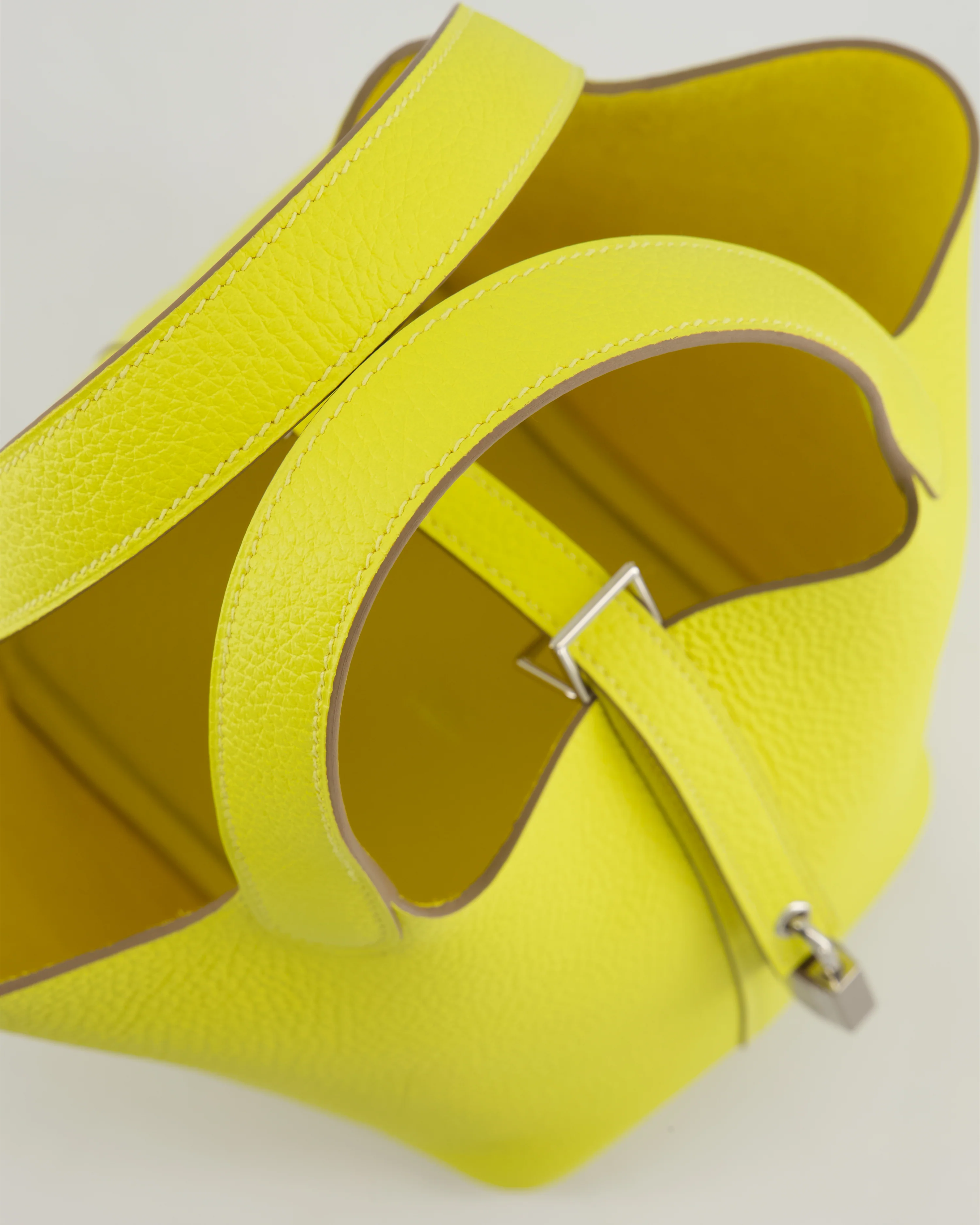Hermès Picotin Lock Bag 18cm in Lime Clemence Leather with Palladium Hardware - Image 14