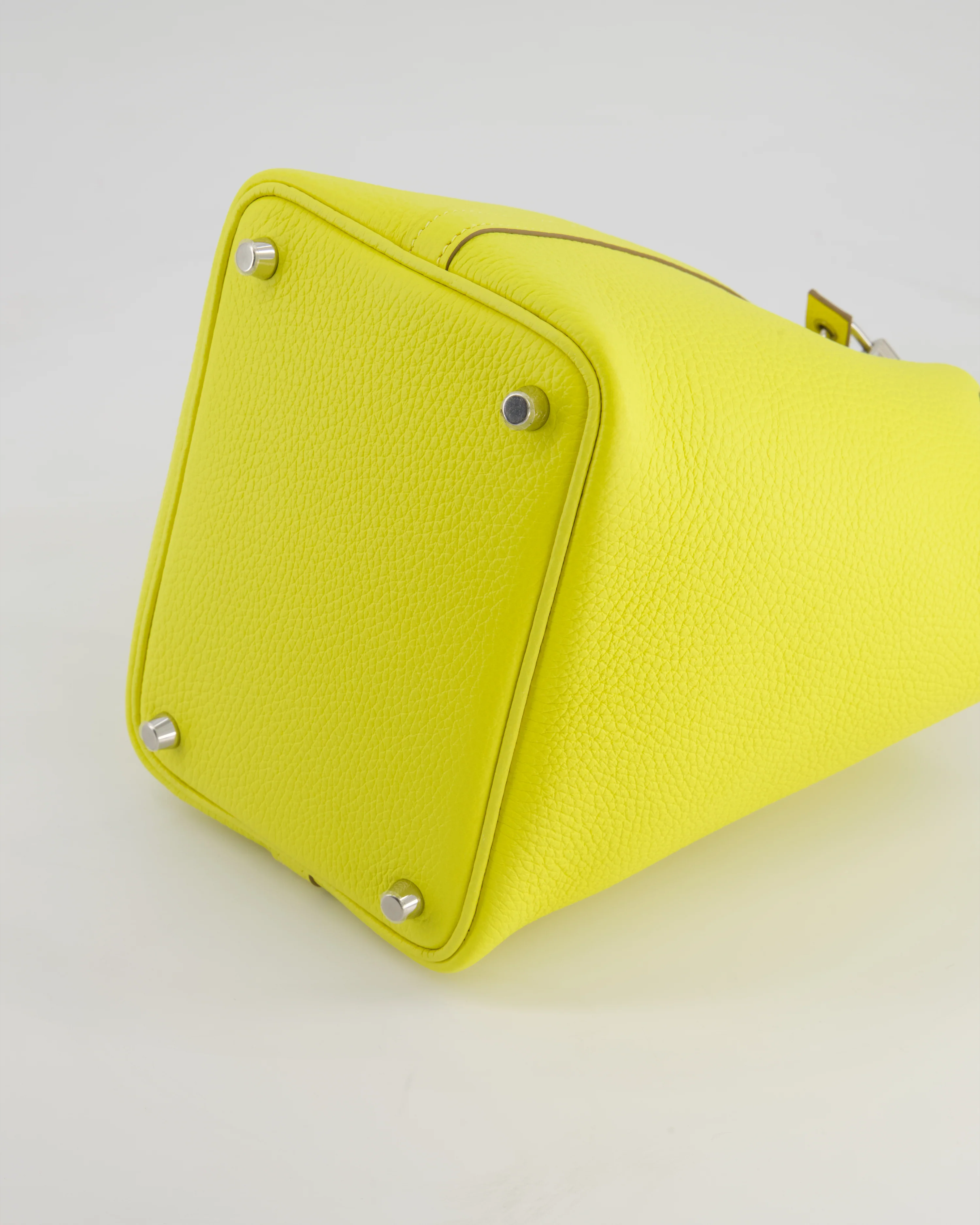 Hermès Picotin Lock Bag 18cm in Lime Clemence Leather with Palladium Hardware - Image 18