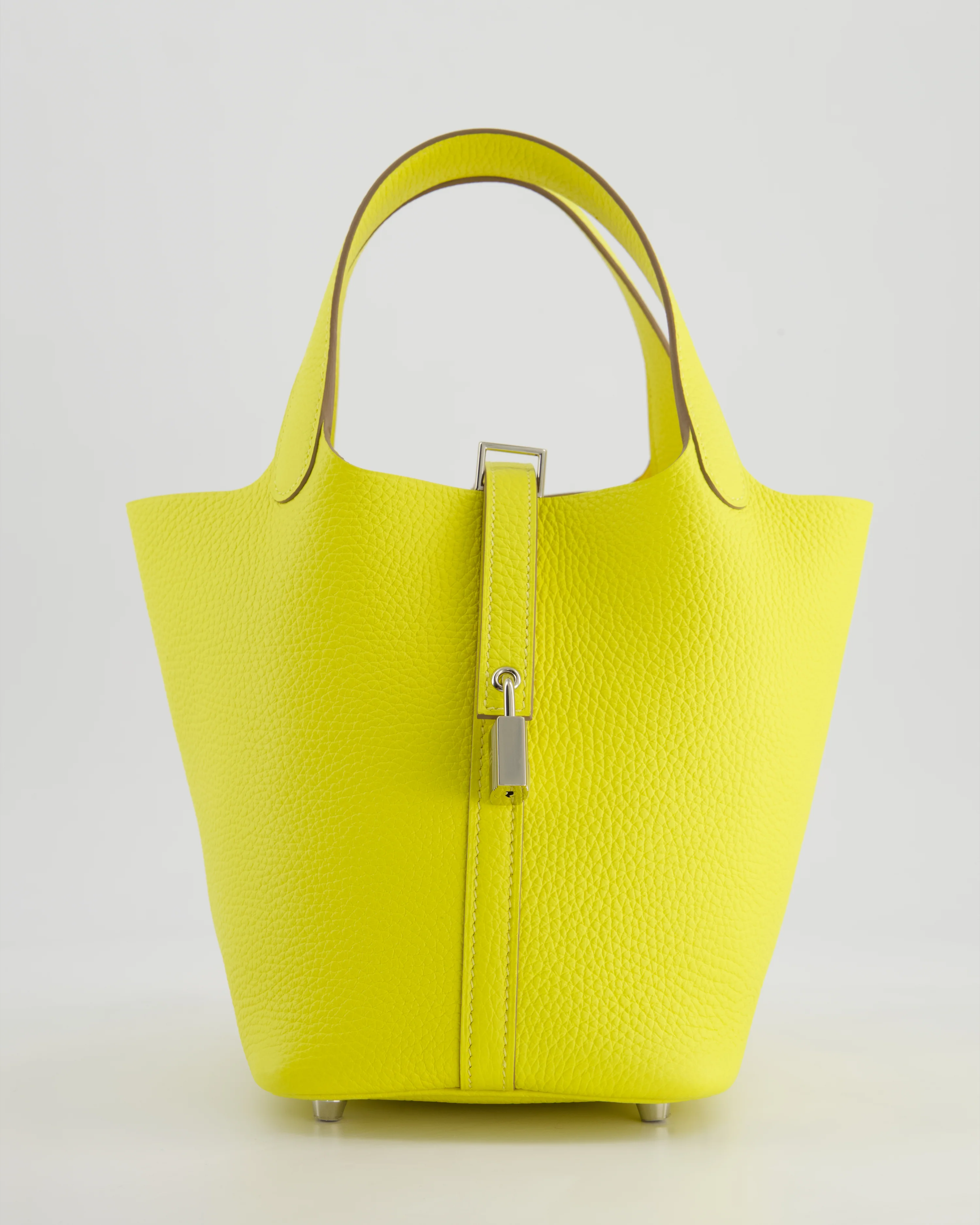 Hermès Picotin Lock Bag 18cm in Lime Clemence Leather with Palladium Hardware - Image 2