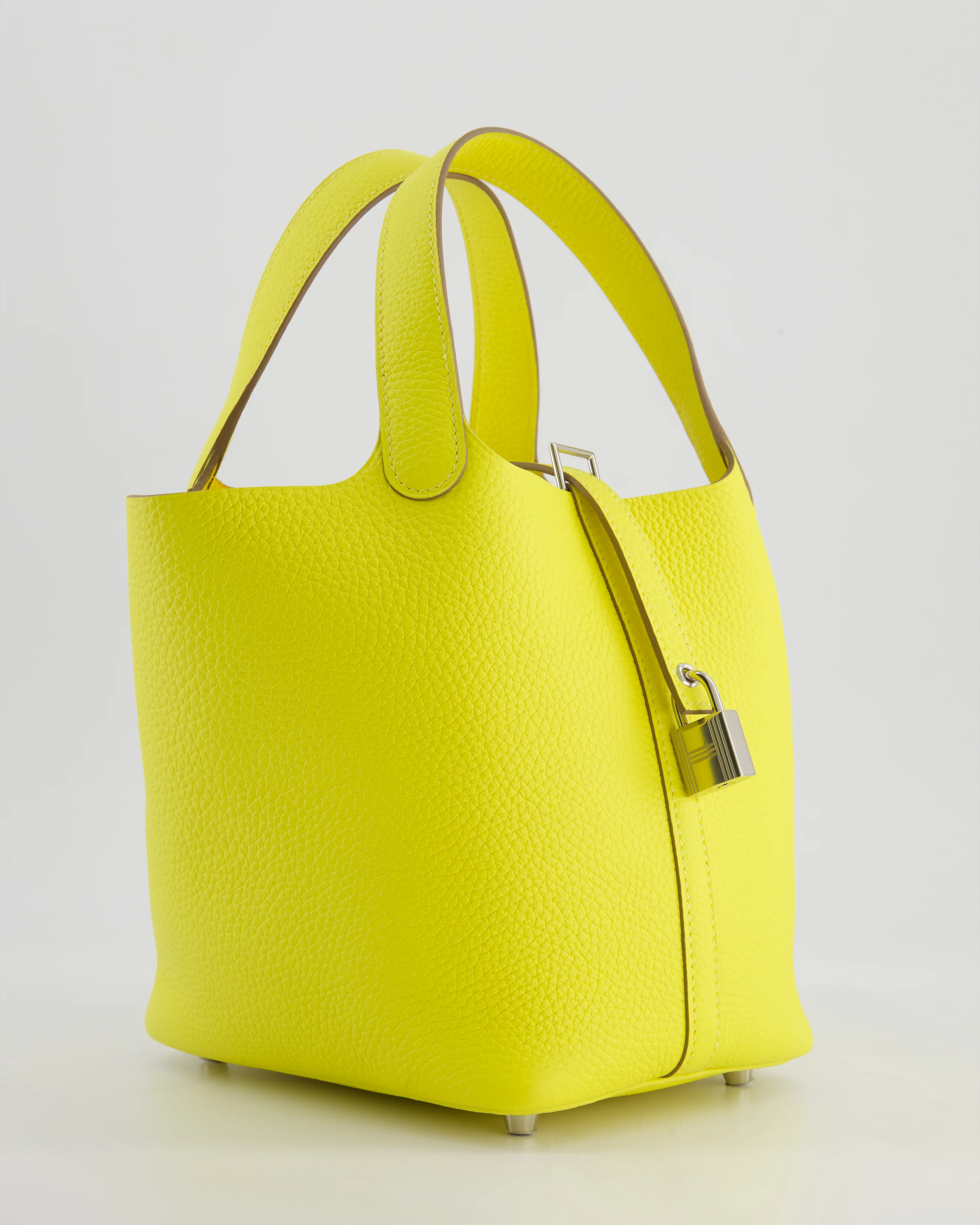 Hermès Picotin Lock Bag 18cm in Lime Clemence Leather with Palladium Hardware - Image 3