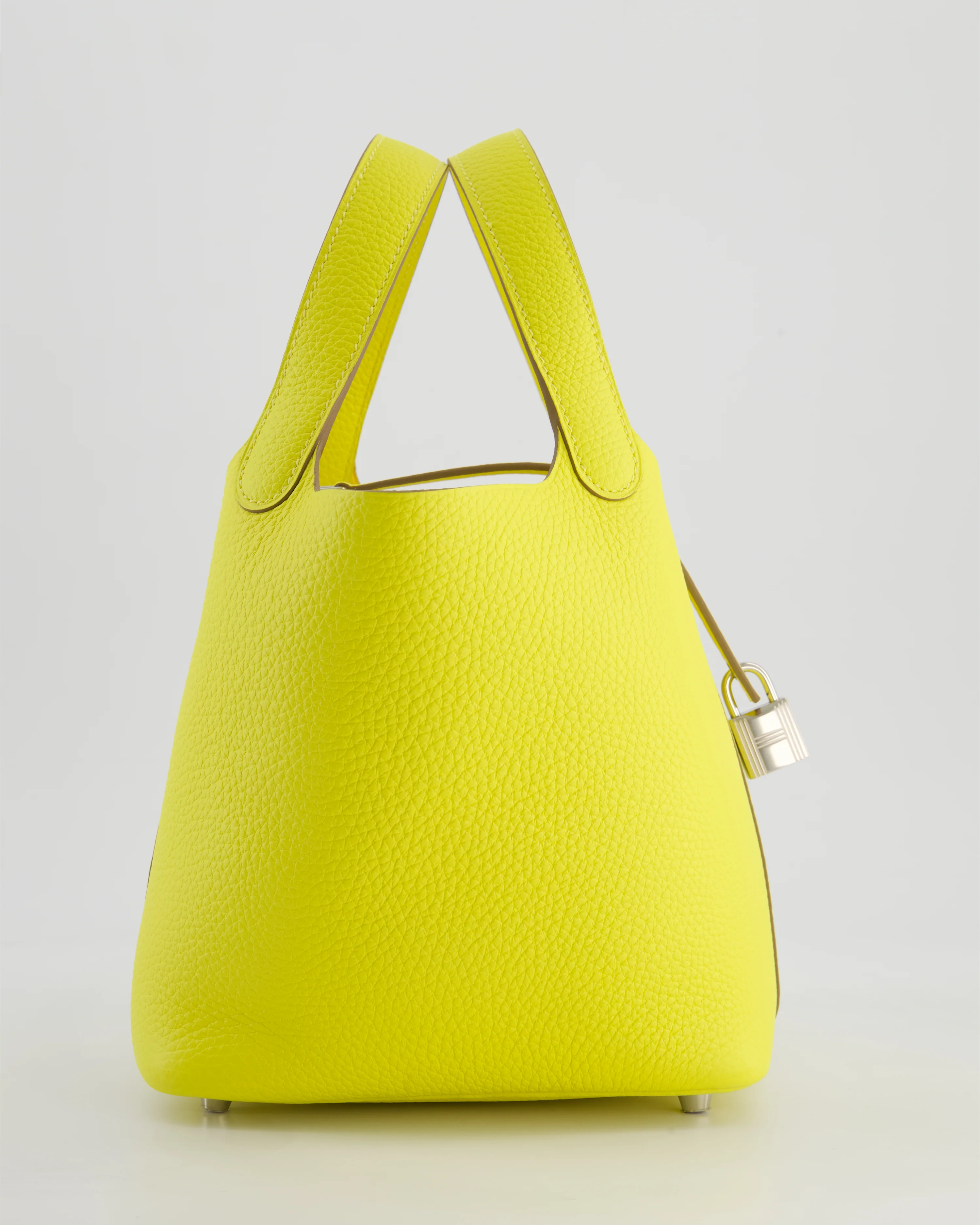 Hermès Picotin Lock Bag 18cm in Lime Clemence Leather with Palladium Hardware - Image 4