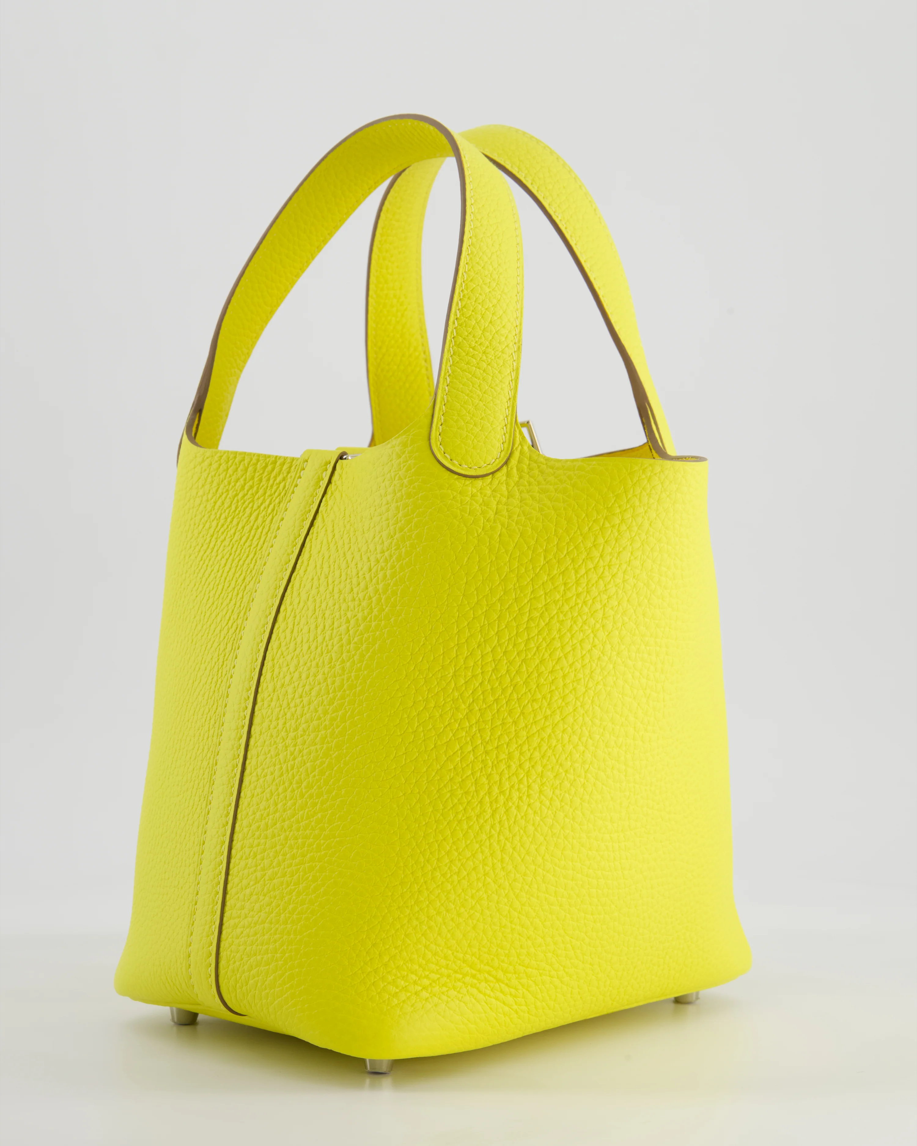 Hermès Picotin Lock Bag 18cm in Lime Clemence Leather with Palladium Hardware - Image 5