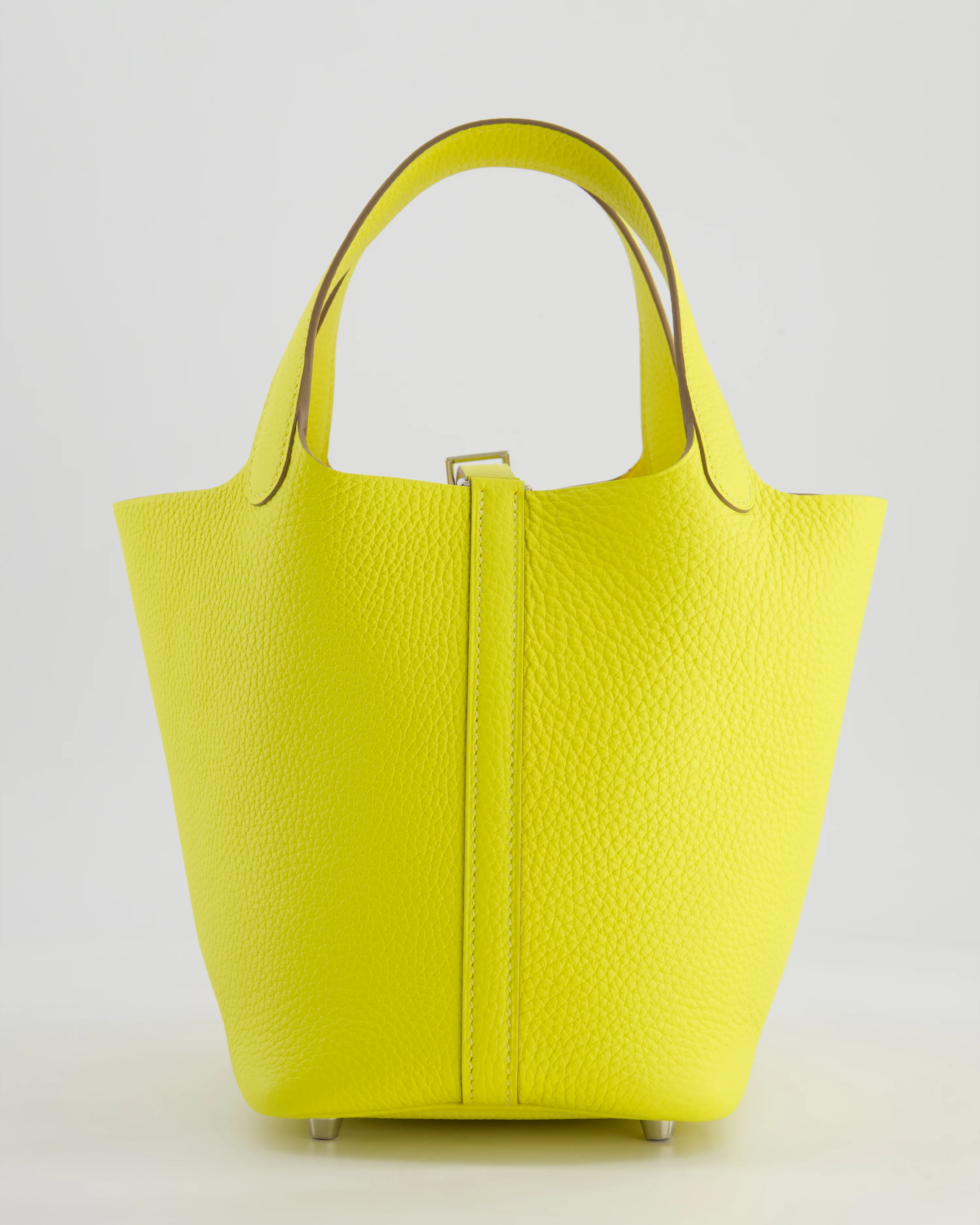 Hermès Picotin Lock Bag 18cm in Lime Clemence Leather with Palladium Hardware - Image 6