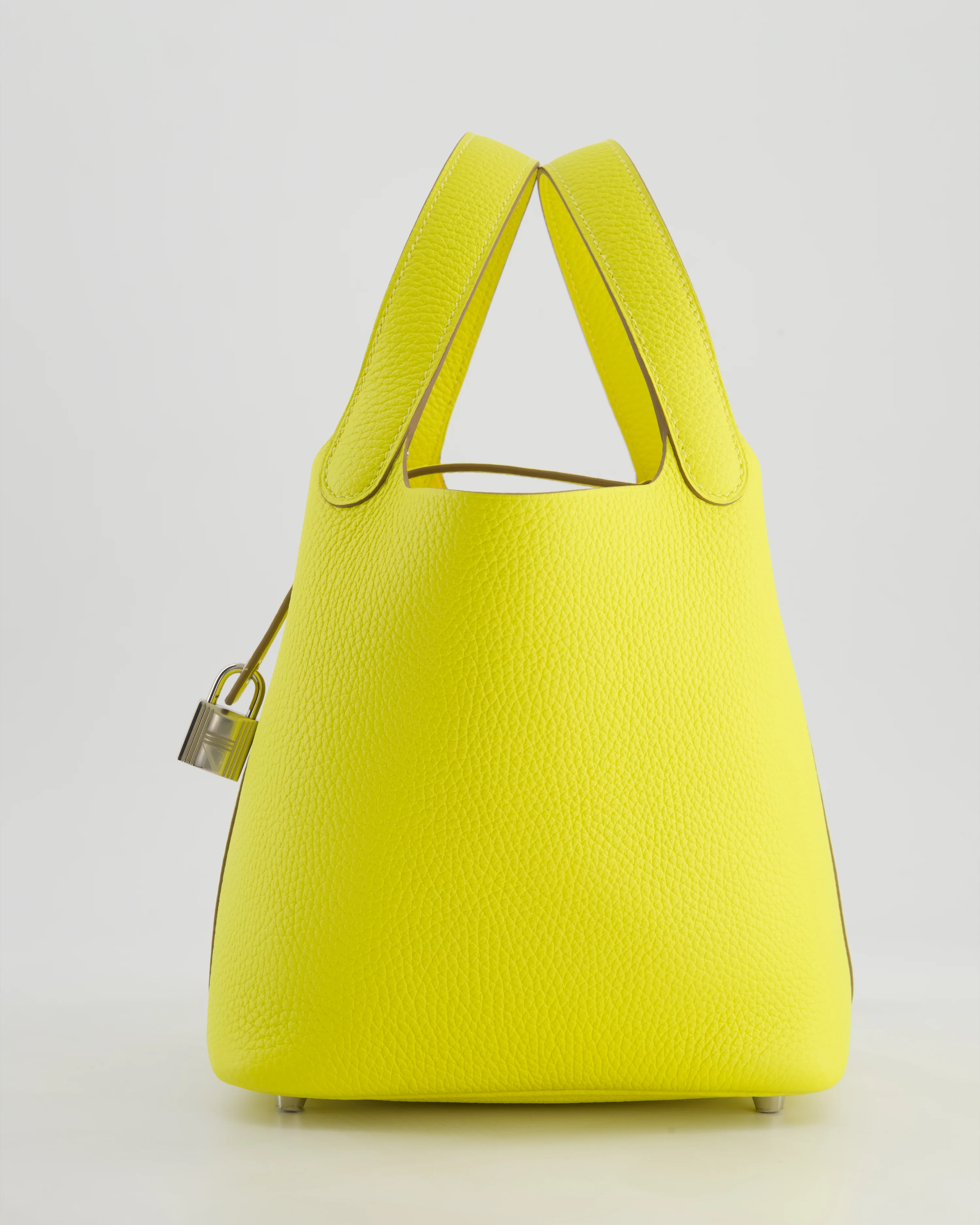 Hermès Picotin Lock Bag 18cm in Lime Clemence Leather with Palladium Hardware - Image 8
