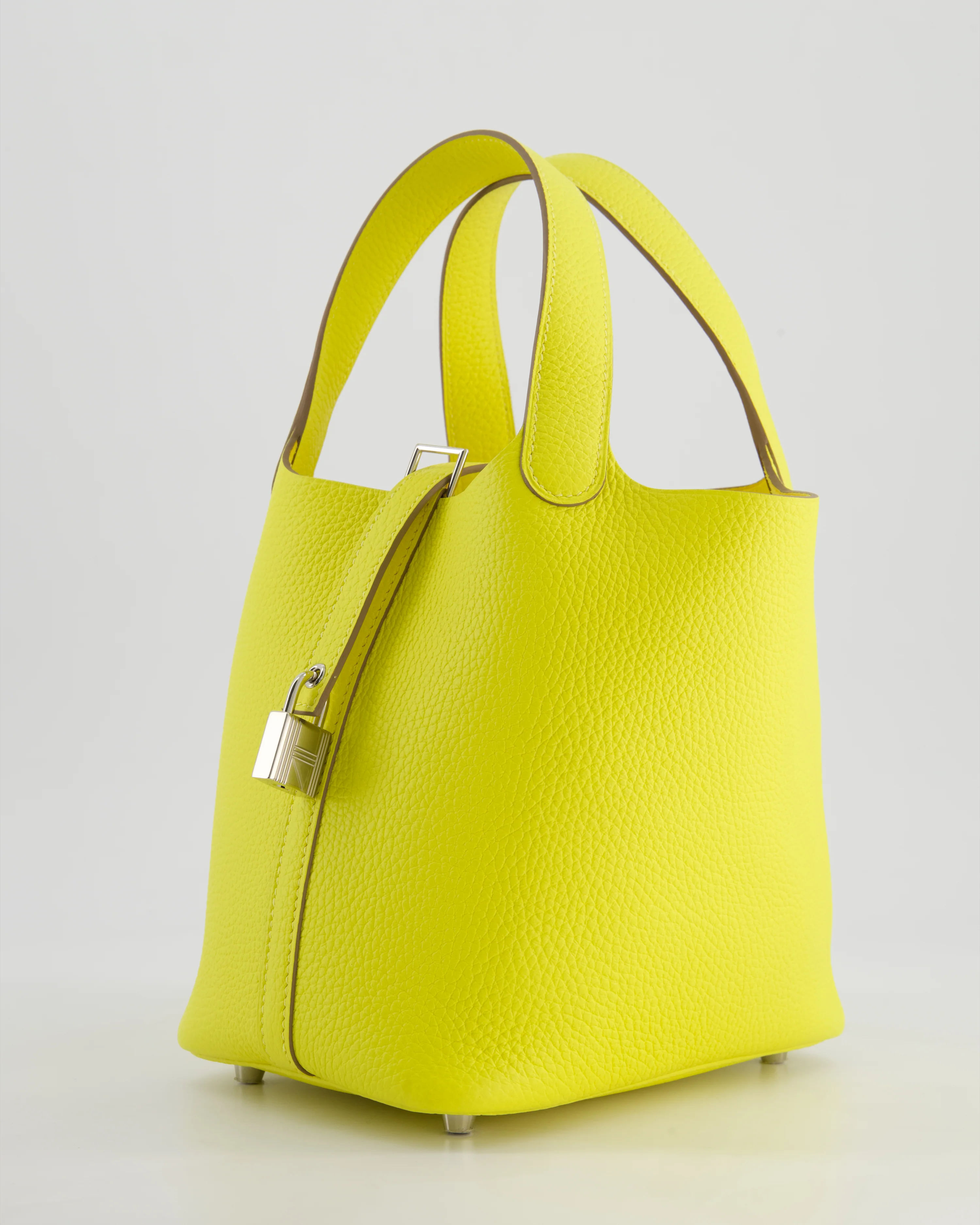 Hermès Picotin Lock Bag 18cm in Lime Clemence Leather with Palladium Hardware - Image 9